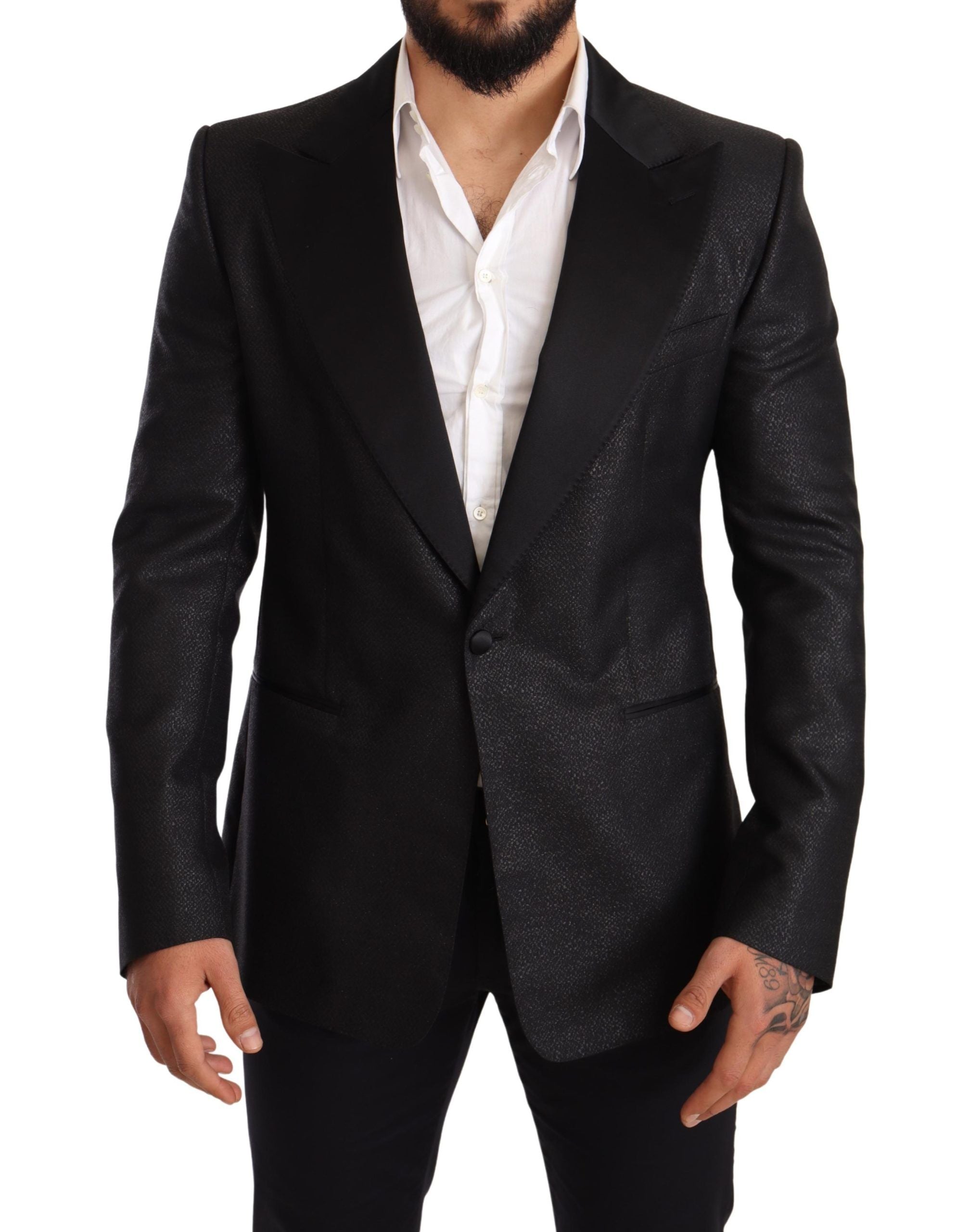 Dolce & Gabbana Schwarzer Metallic-Smoking-Blazer
