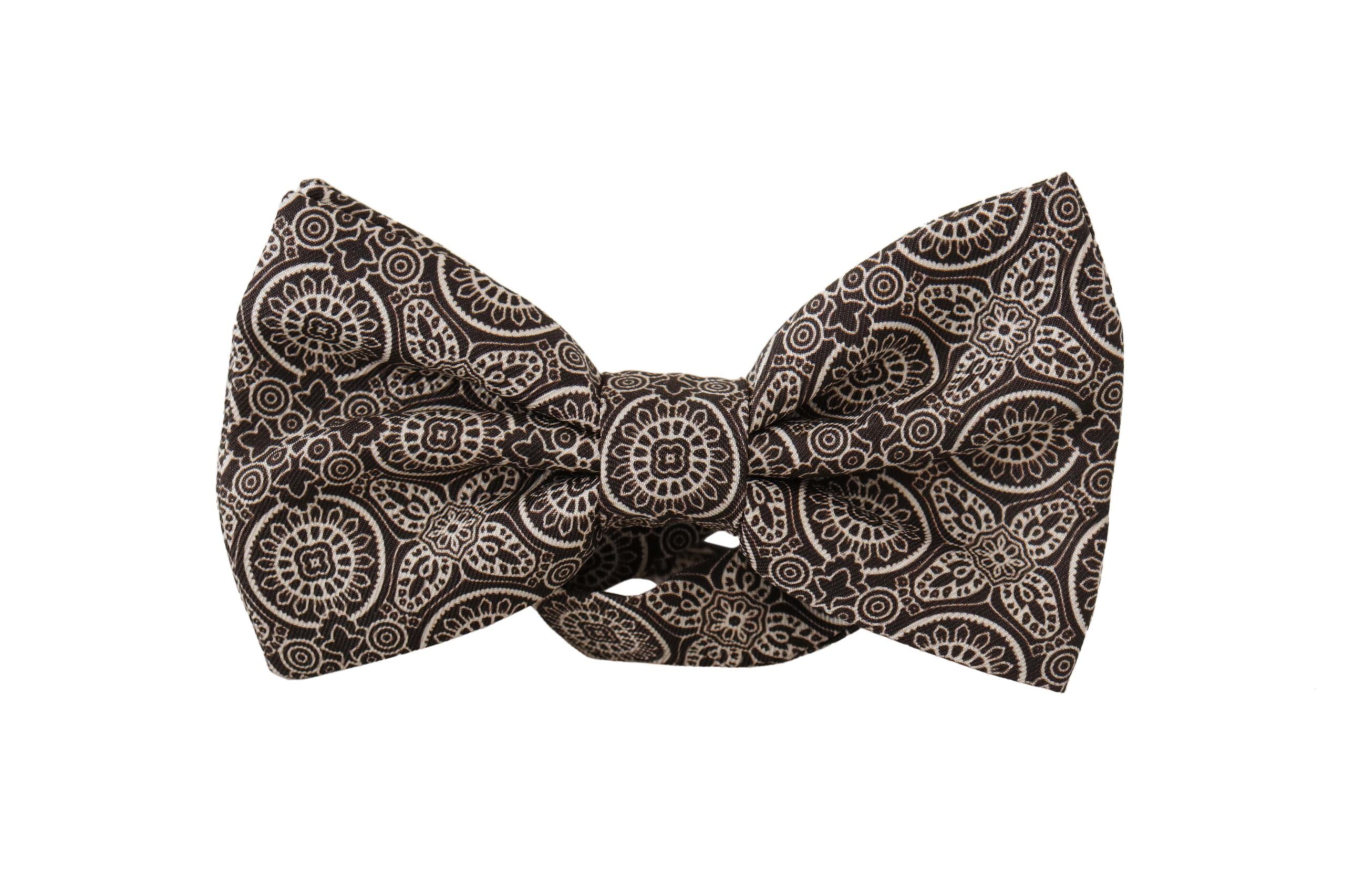 Dolce & Gabbana Schwarz weiß 100% Seide Verstellbare Papillon Krawatte