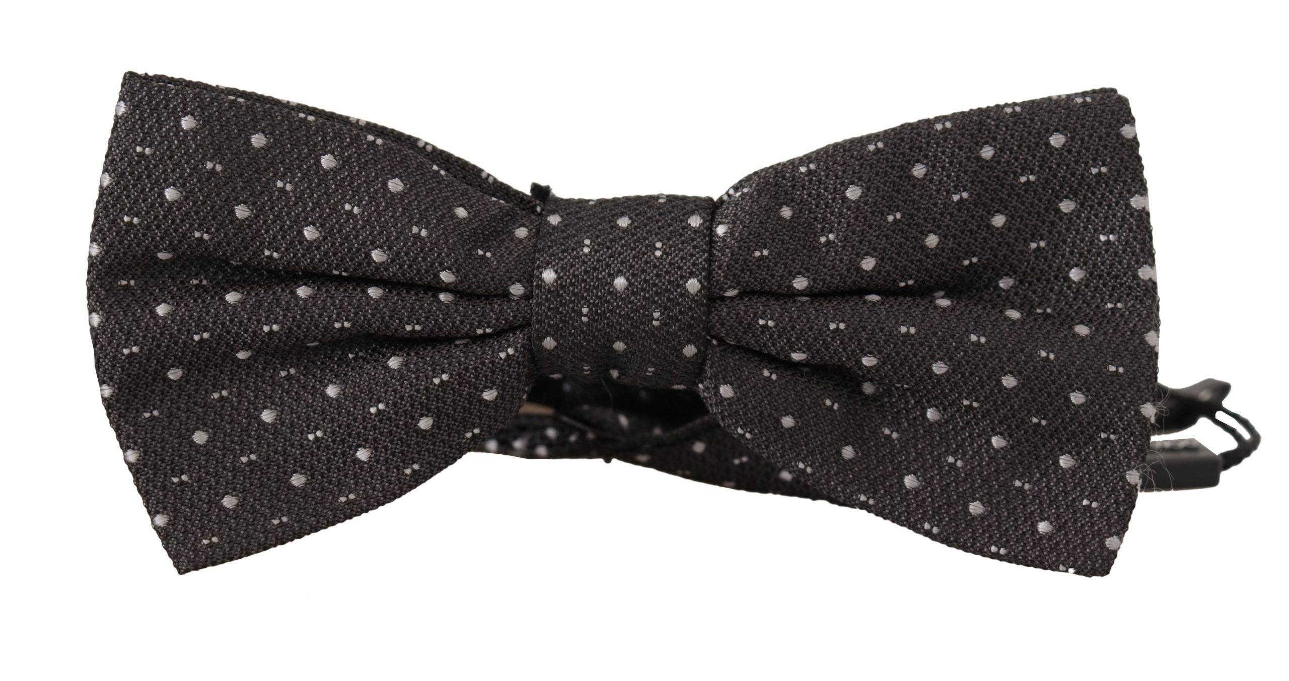 Dolce & Gabbana Graue gepunktete Papillon-Krawatte aus 100% Seide