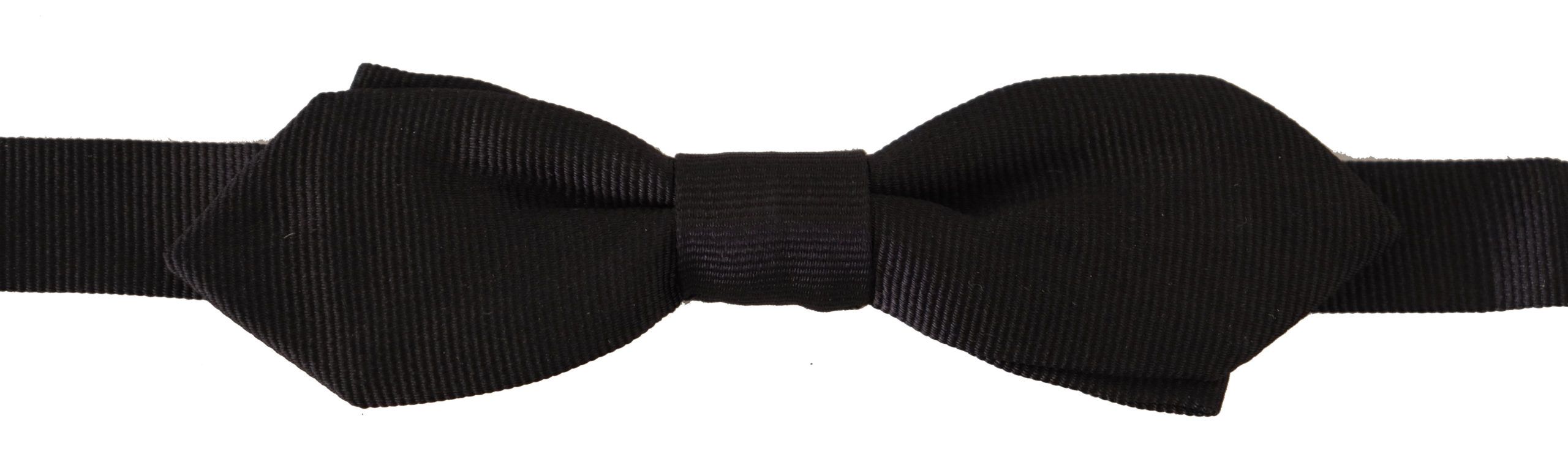 Dolce & Gabbana Schwarze solide 100% Seide Einstellbare Hals Papillon Krawatte