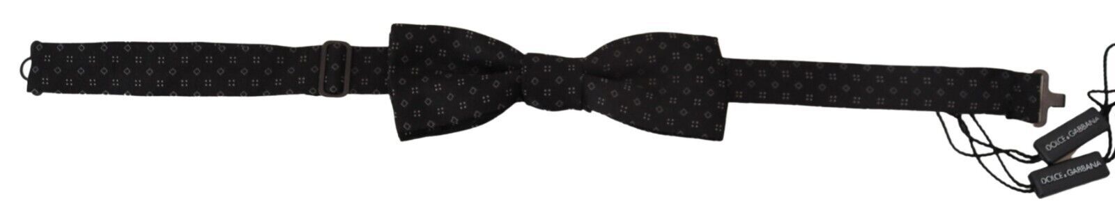 Dolce & Gabbana Schwarze Seidenkrawatte gemustert Herren Accessoire Fliege
