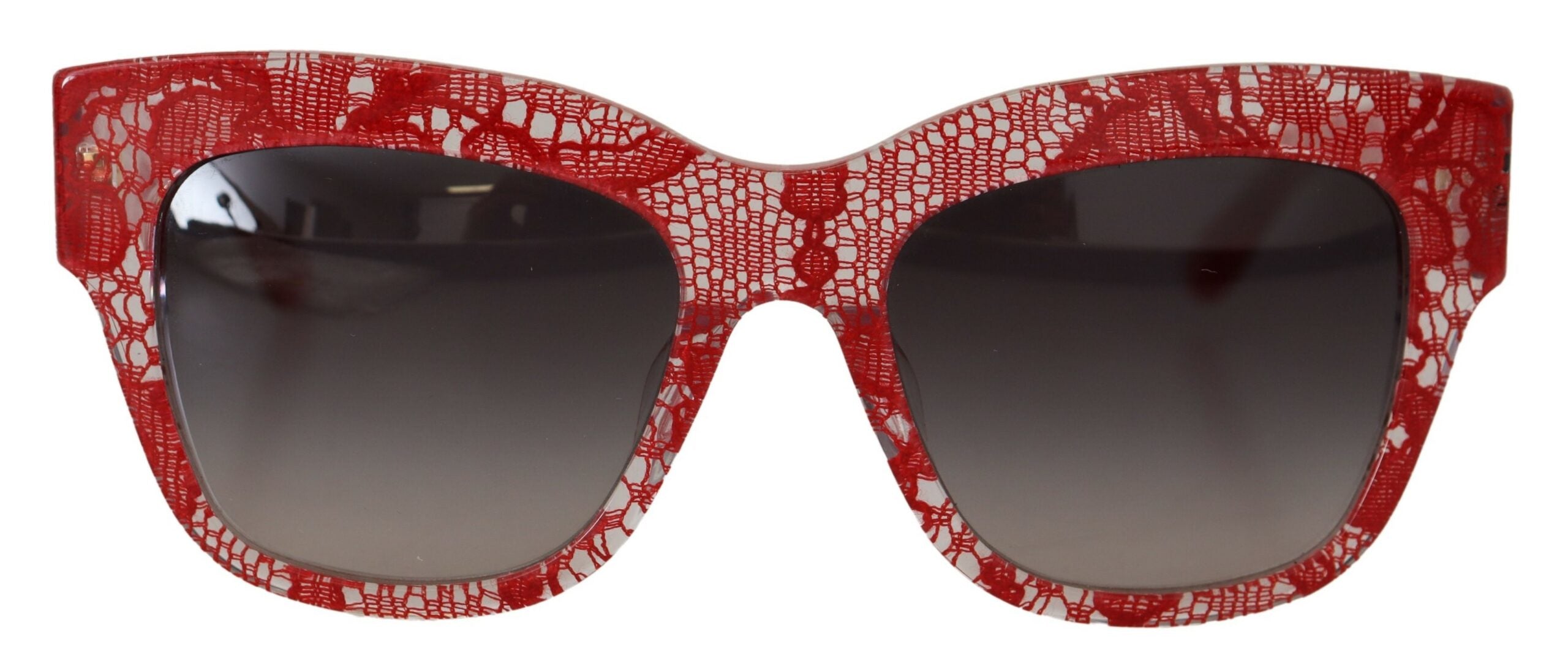 Dolce & Gabbana Rote Sonnenbrille DG4231F Spitze Acetat Rechteck Shades