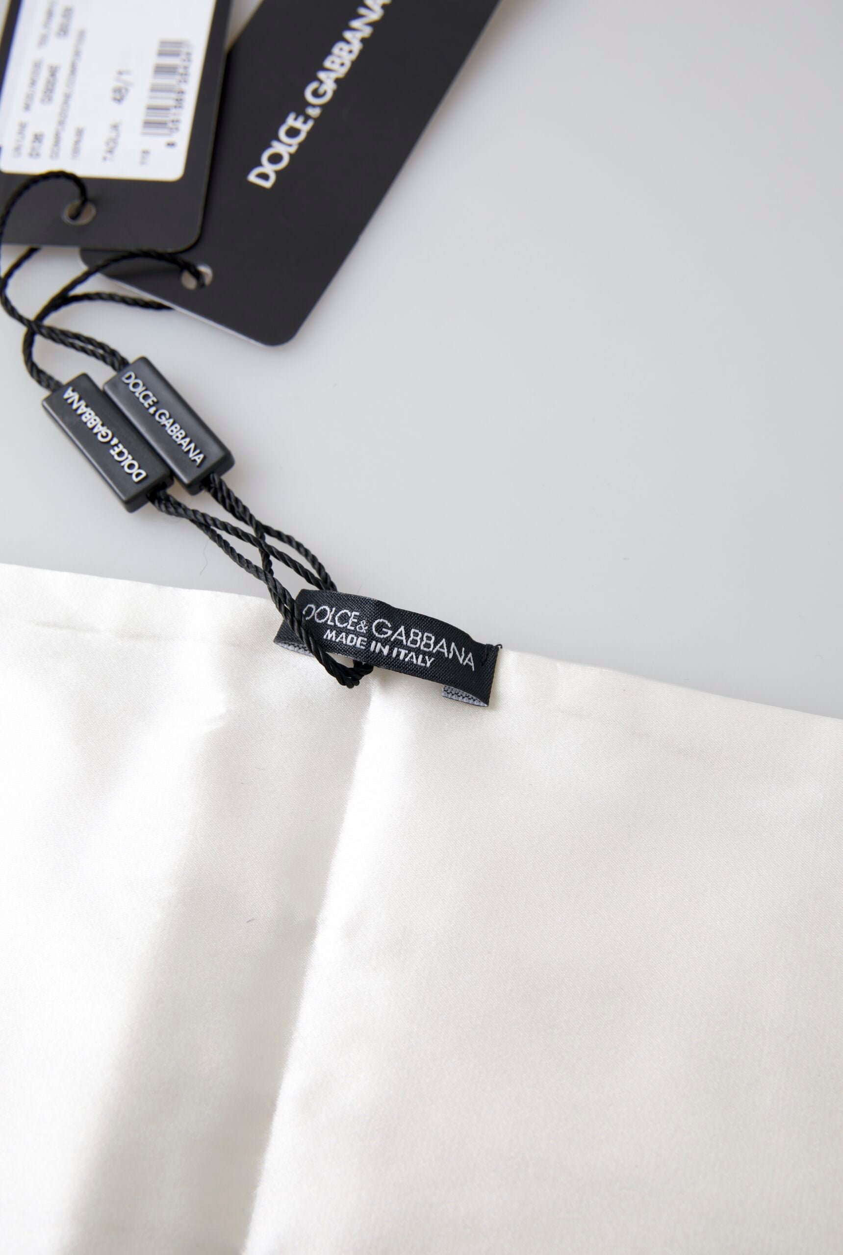 Dolce & Gabbana Weißer Herren Seidengürtel mit breiter Taille Kummerbund