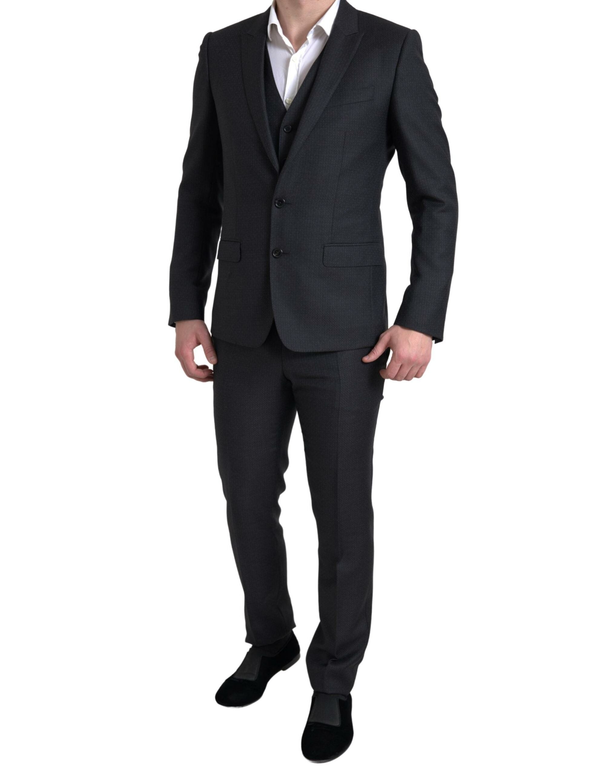 Dolce & Gabbana Schwarzer 3-teiliger einreihiger MARTINI Anzug