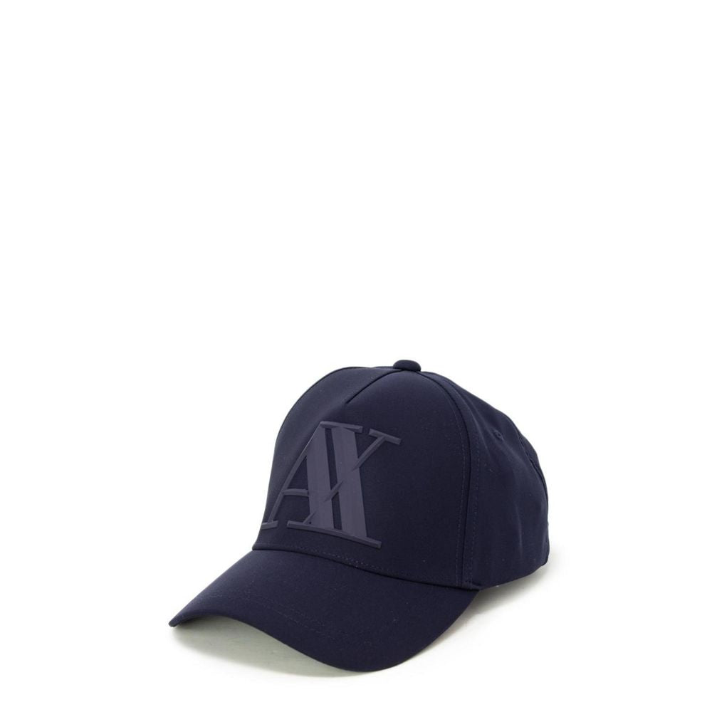 Armani Exchange Blaue Polyesterkappen Baseballmütze