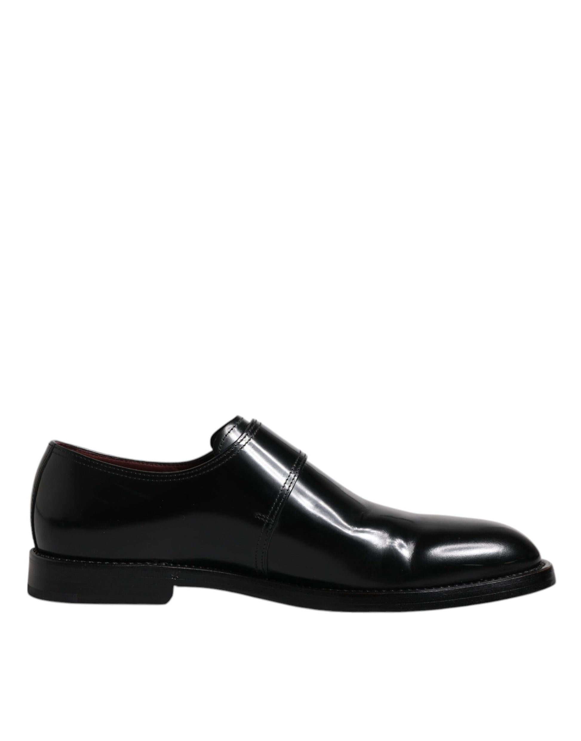 Dolce & Gabbana Schwarzes Leder Monk Strap Derby Formelle Schuhe
