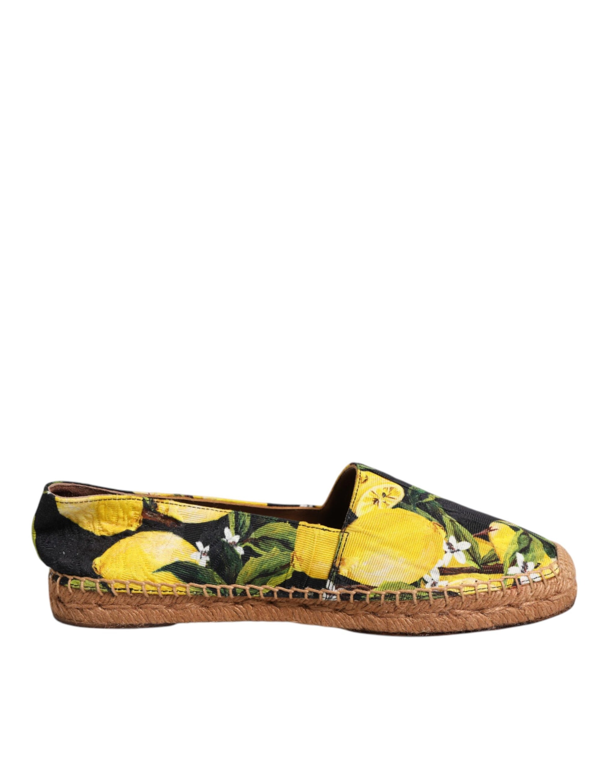 Dolce & Gabbana Multicolor Zitrone Slip On Espadrilles Schuhe