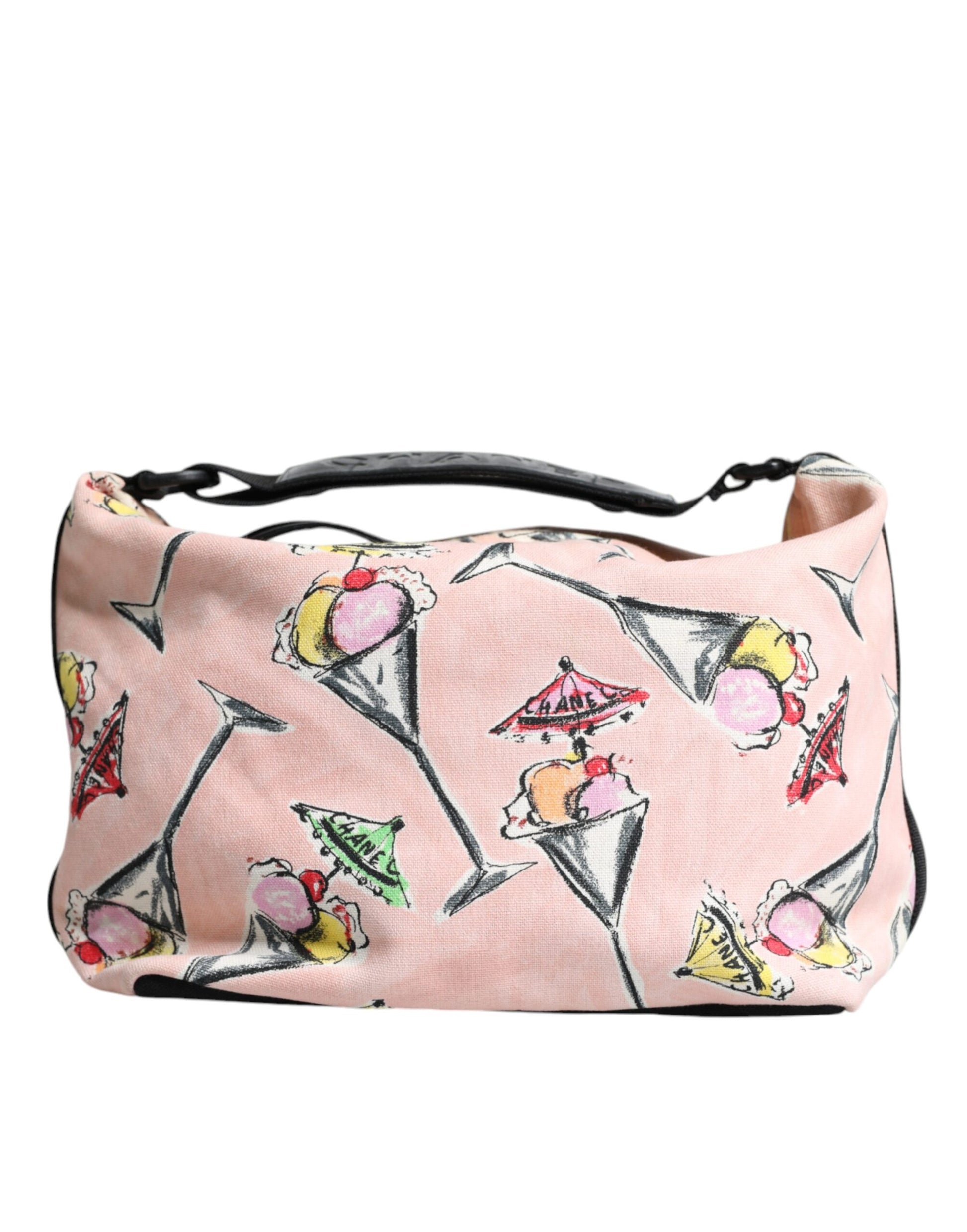 Chanel Rosa Cruise Collection Parfait Canvas bedruckte Tasche Geldbörse