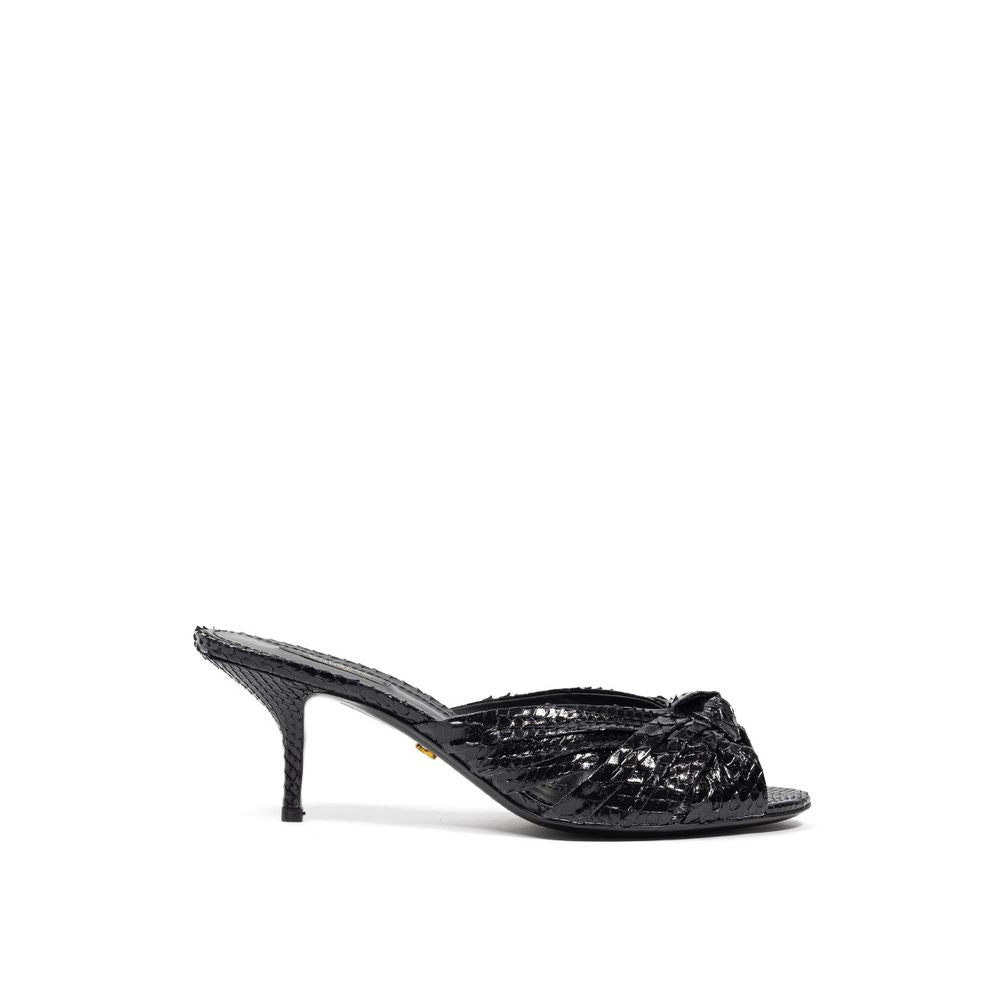 Dolce & Gabbana Schwarze Schlangenhaut-Sandale