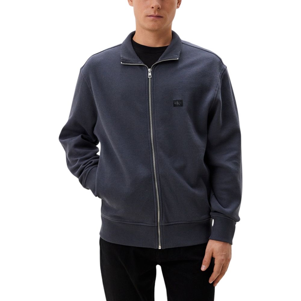 Calvin Klein Jeans Graue Strickjacke aus recycelter Baumwolle
