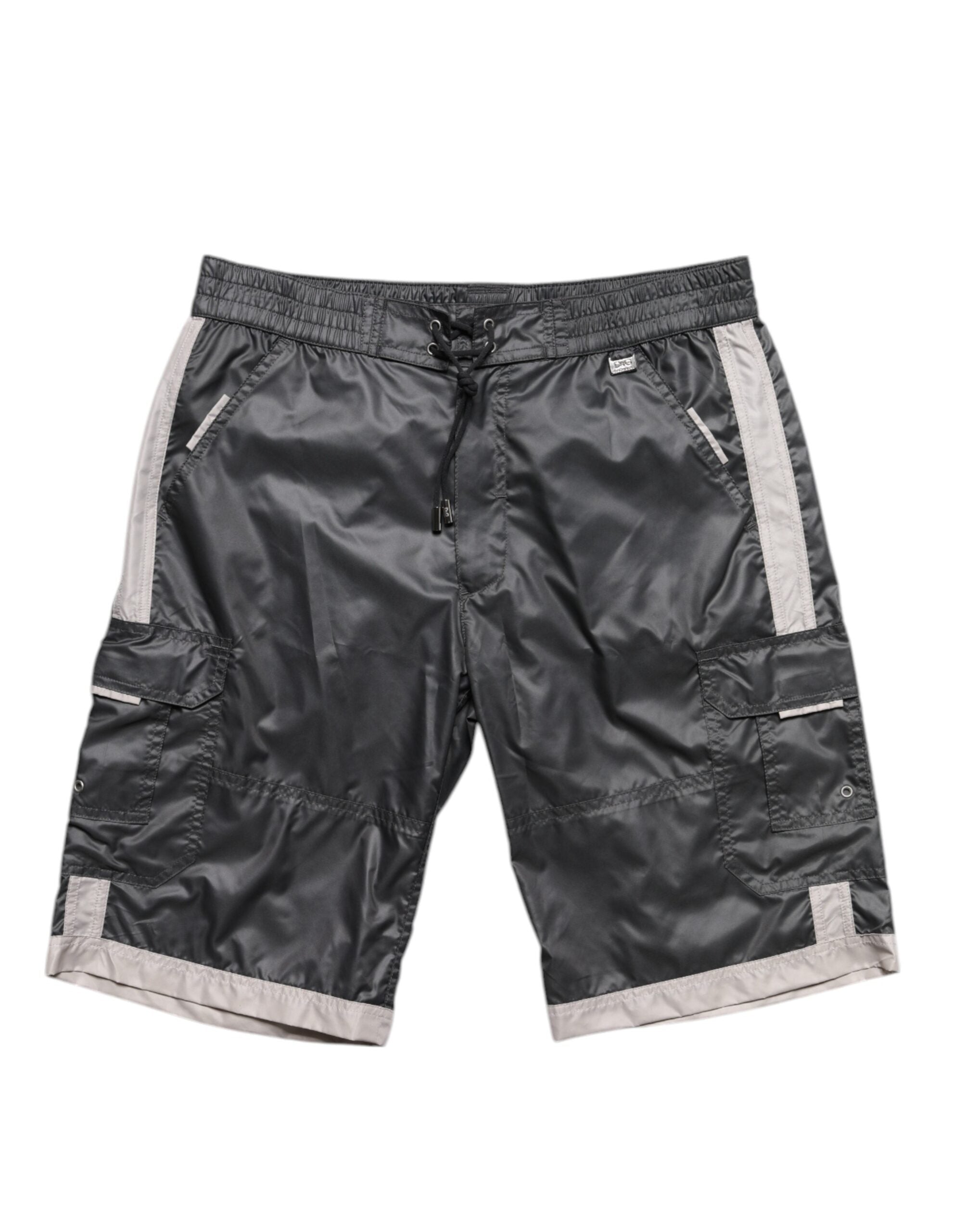 Dolce & Gabbana Graue Polyester Strandbekleidung Badeshorts Bademode