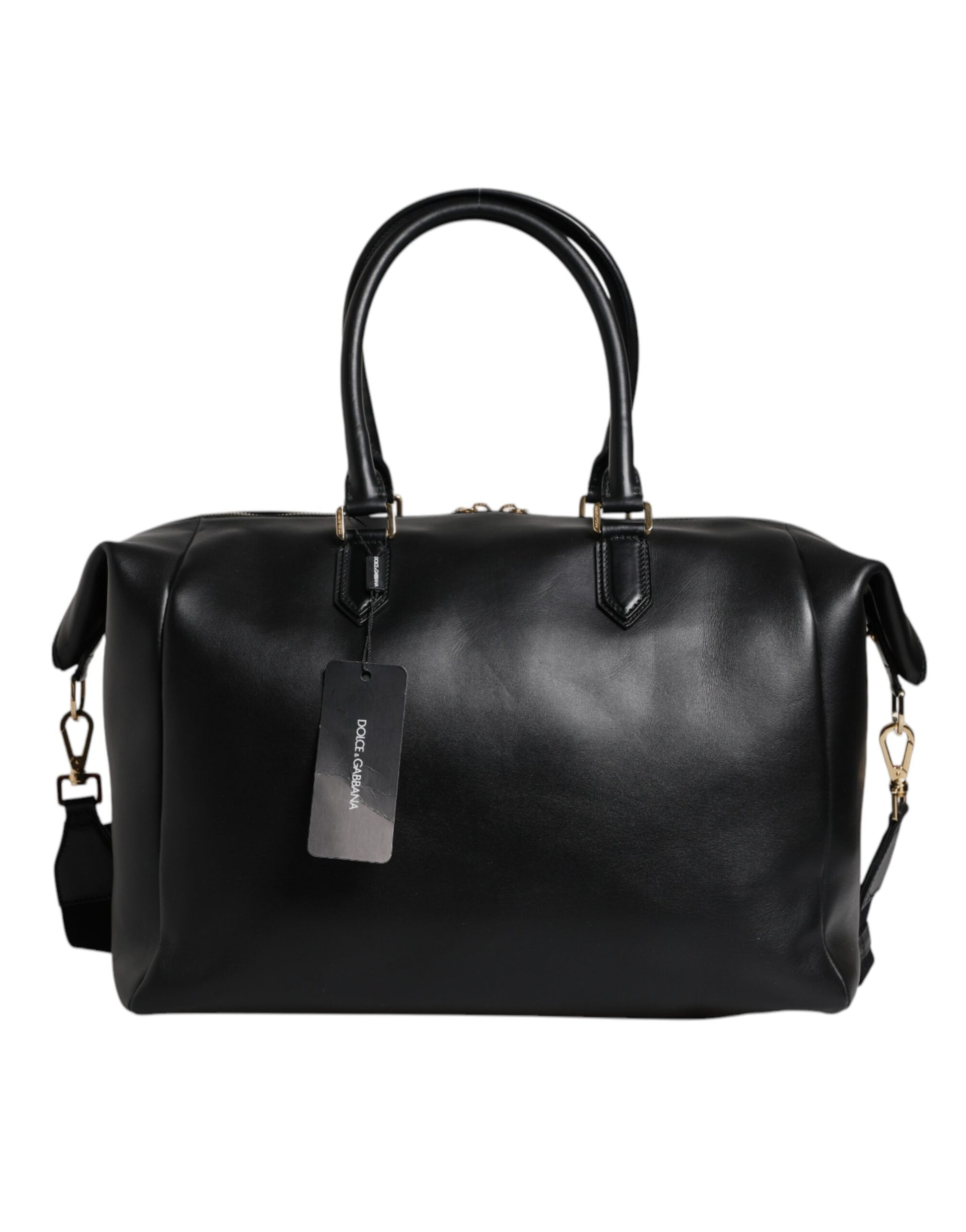 Dolce & Gabbana Schwarze Kalbslederhandtasche Duffle Bag