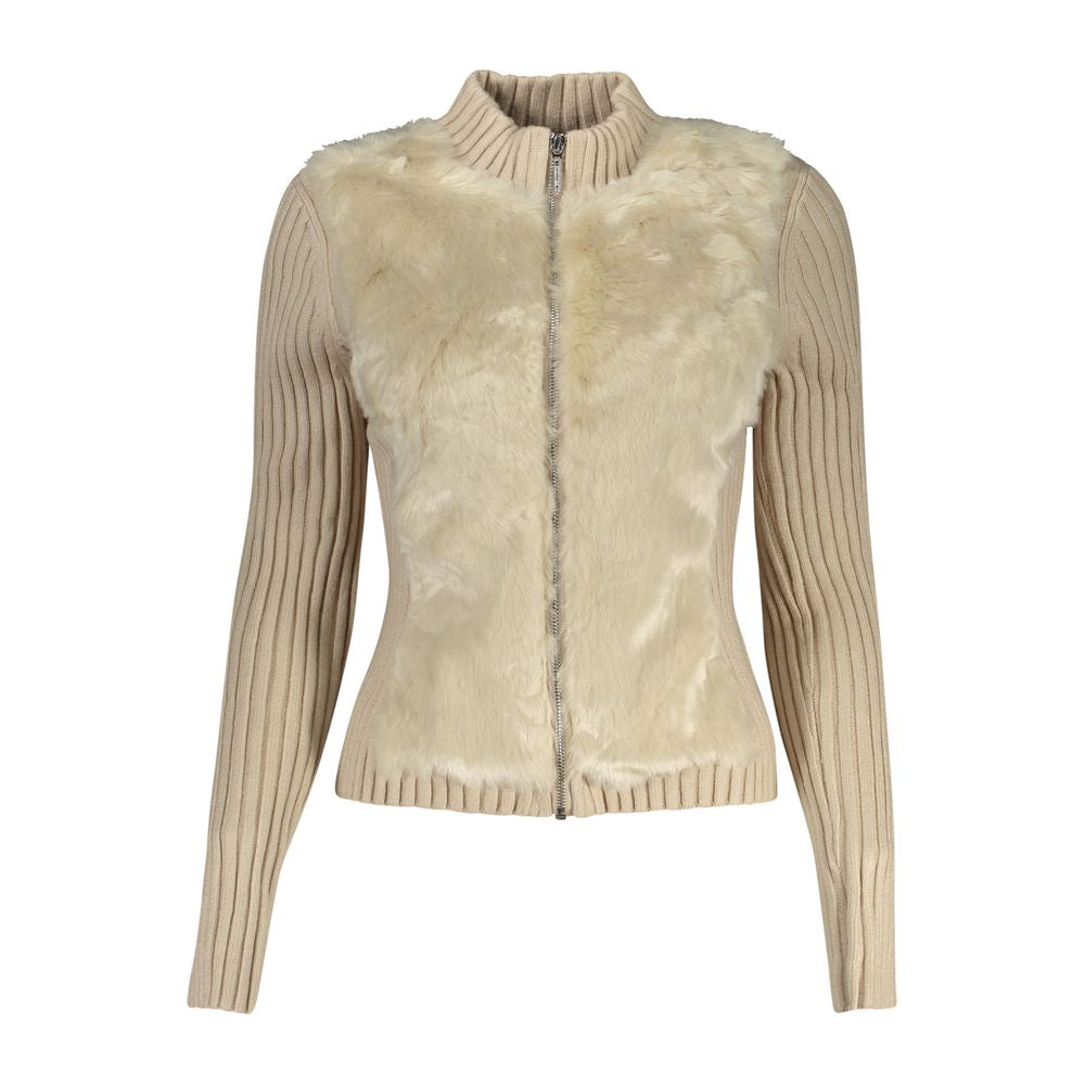 Guess Jeans Beigefarbener Polyester-Pullover