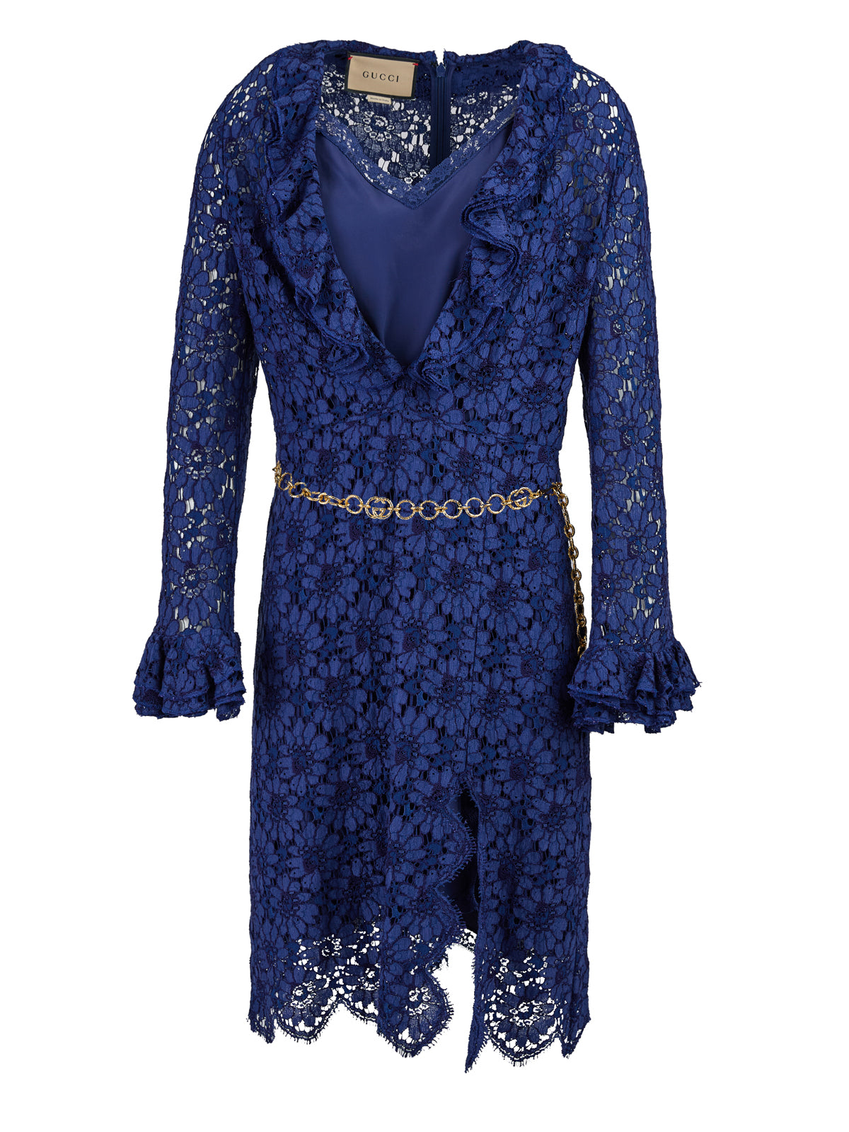 Gucci Blaues Kleid aus Viskose und Baumwolle, mittellang