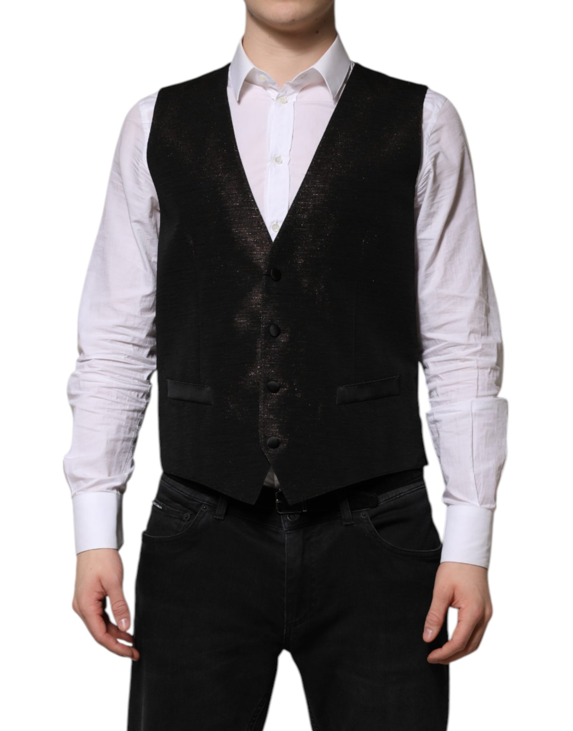 Dolce & Gabbana Dunkelbraun Kleid Formal Männer Weste Weste