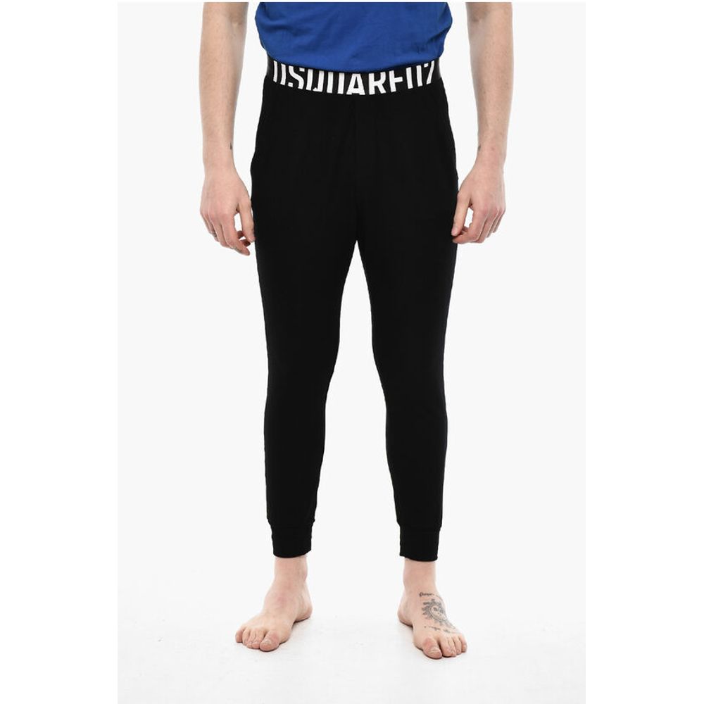 Dsquared² Unifarbene Nachtwäsche-Hose mit Logoband