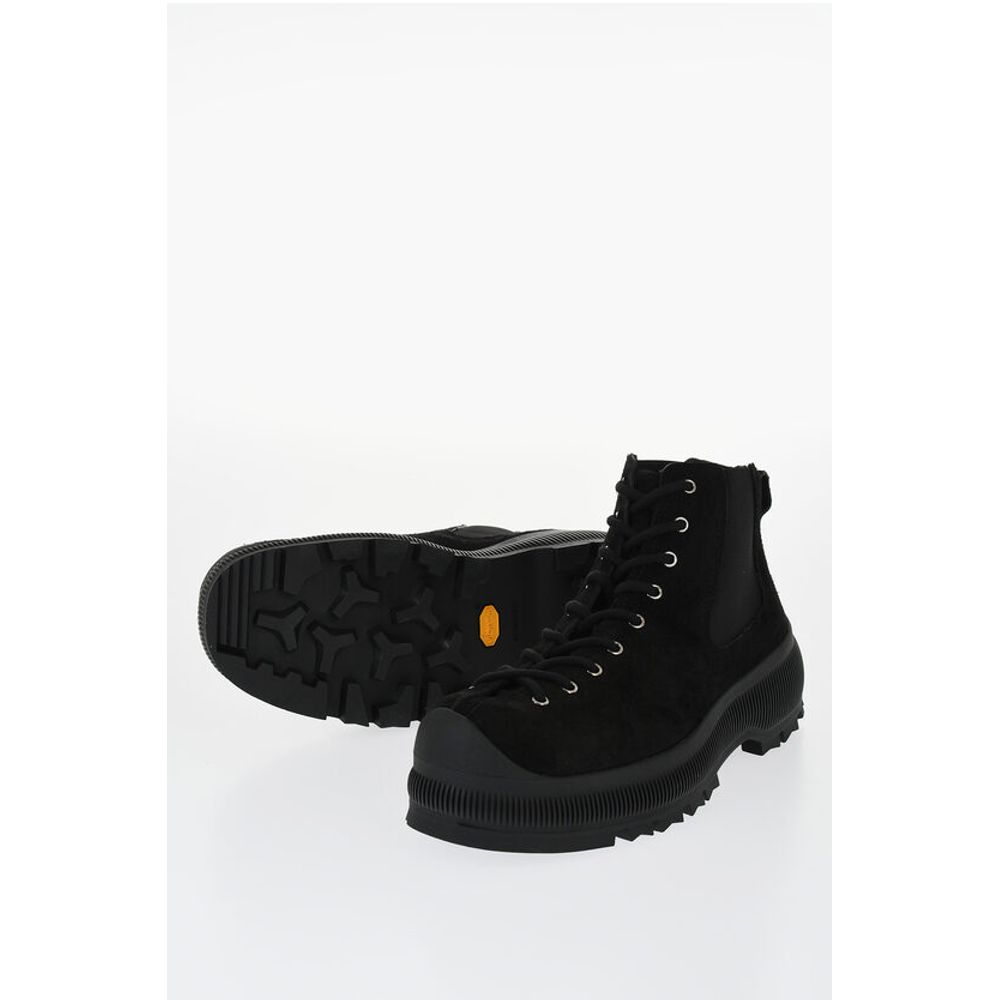 Jil Sander Chelsea-Booties aus Wildleder mit Schnürung und Vibram-Sohle
