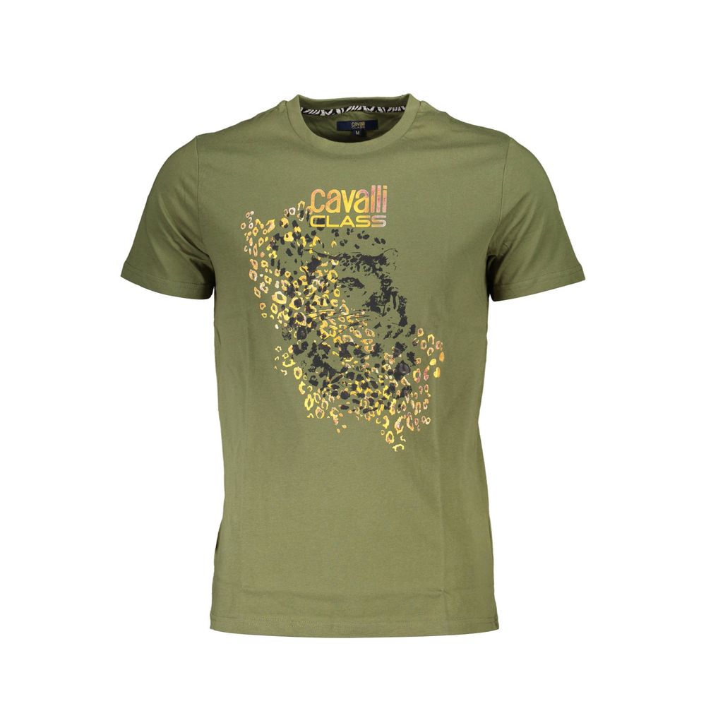 Cavalli Class Grünes Baumwolle Männer T-Shirt