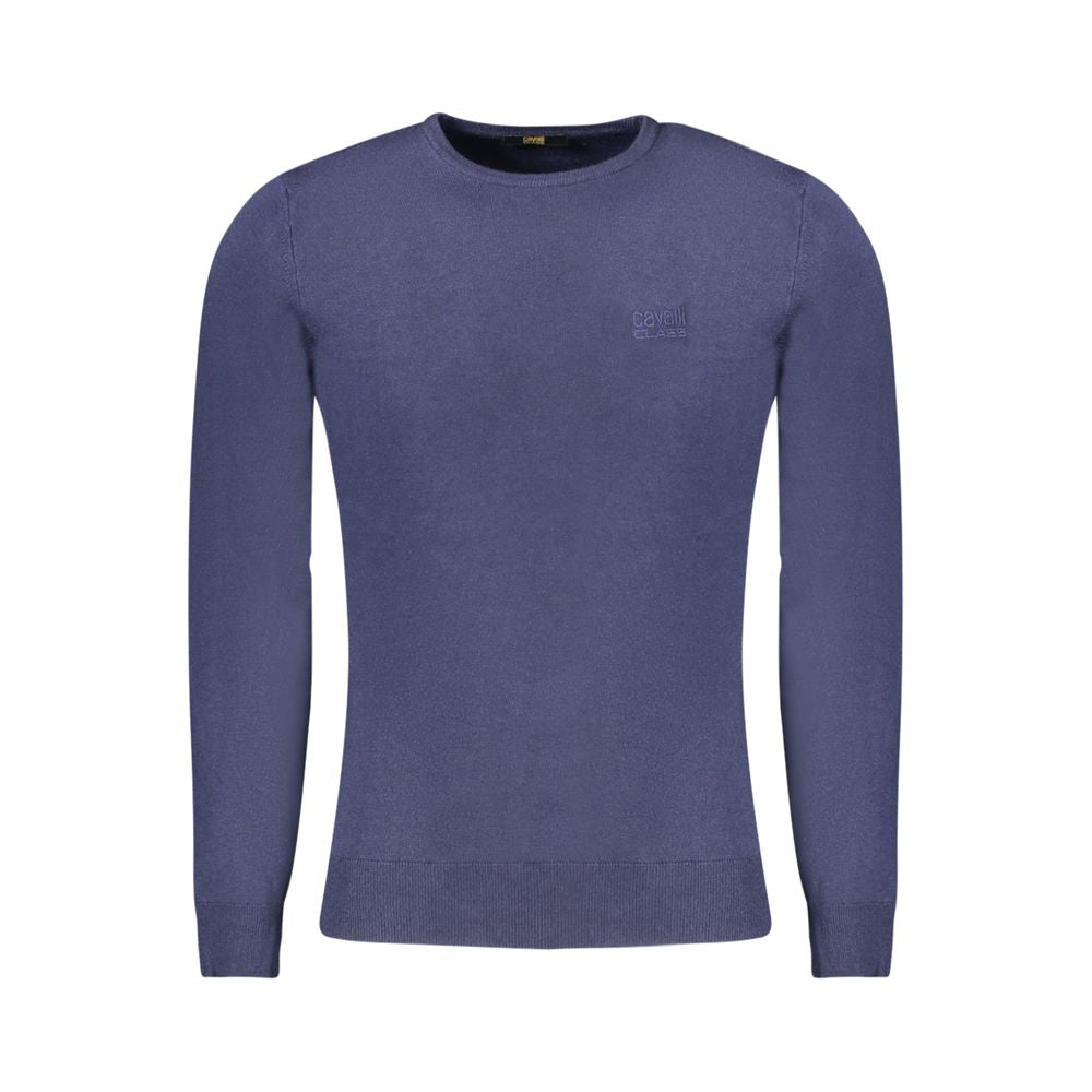 Cavalli Class Blauer Viskose Pullover für Männer