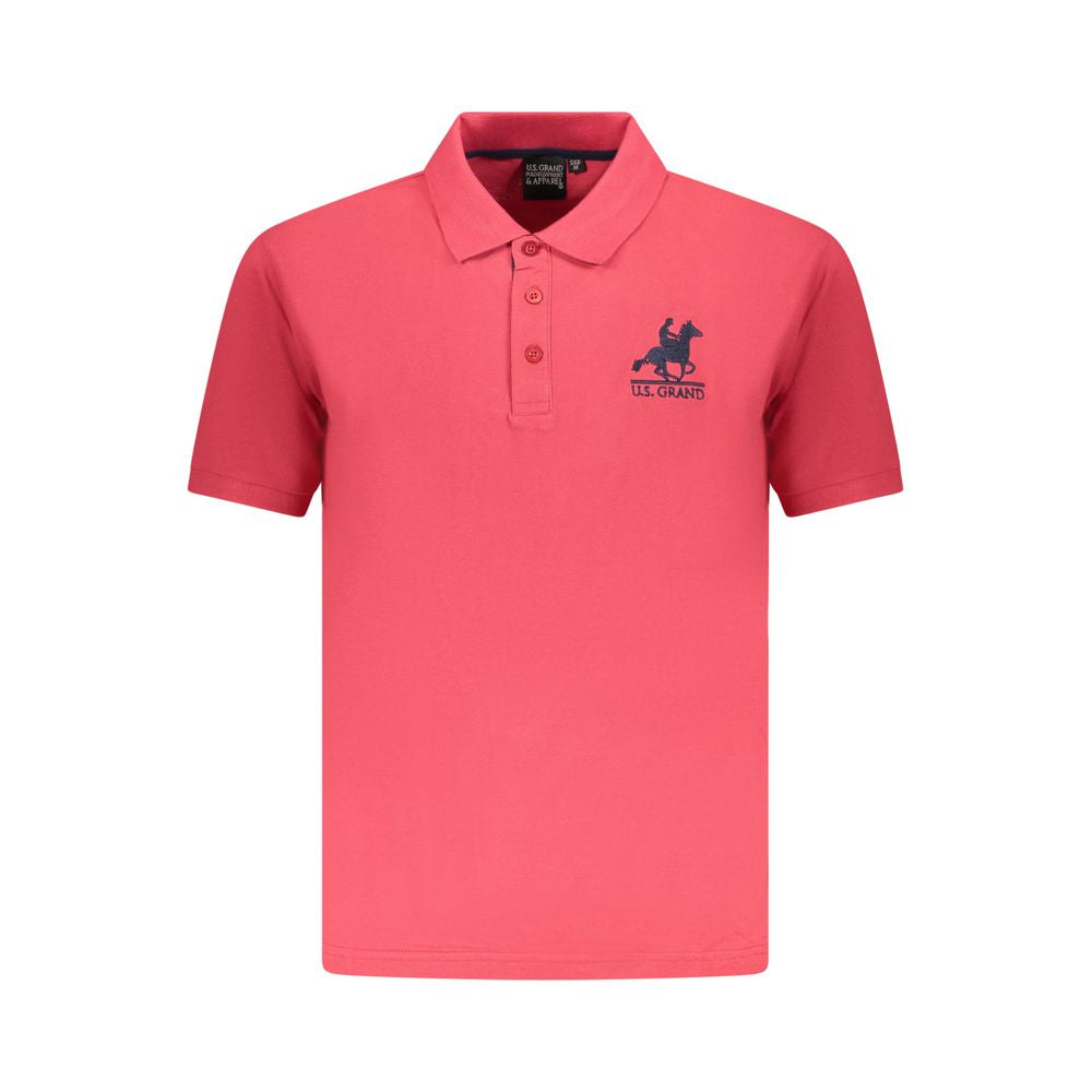 U.S. Grand Polo Rotes Baumwoll-Poloshirt für Männer