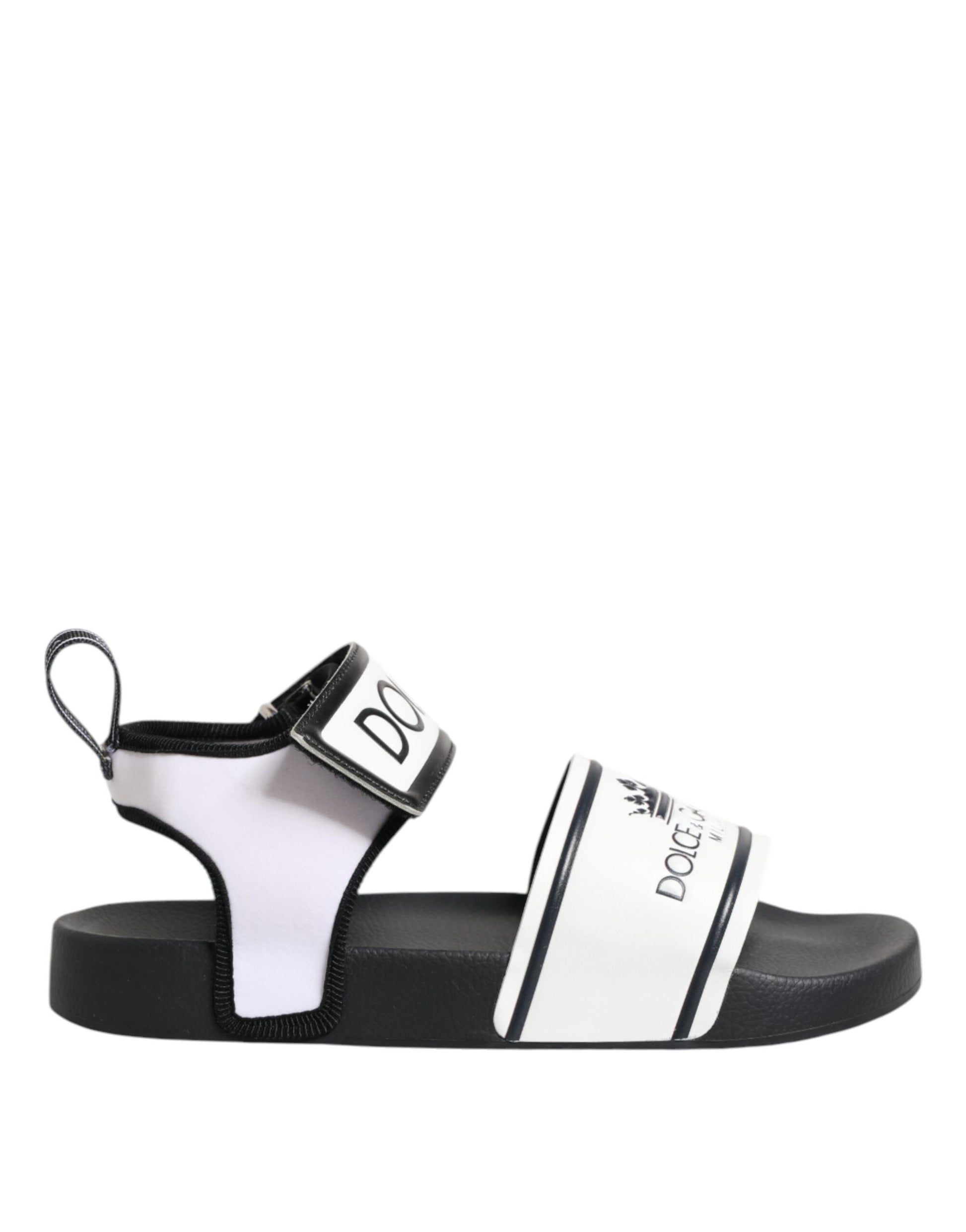 Dolce & Gabbana Schwarz Weiß DG Logo Slides Sandalen Schuhe