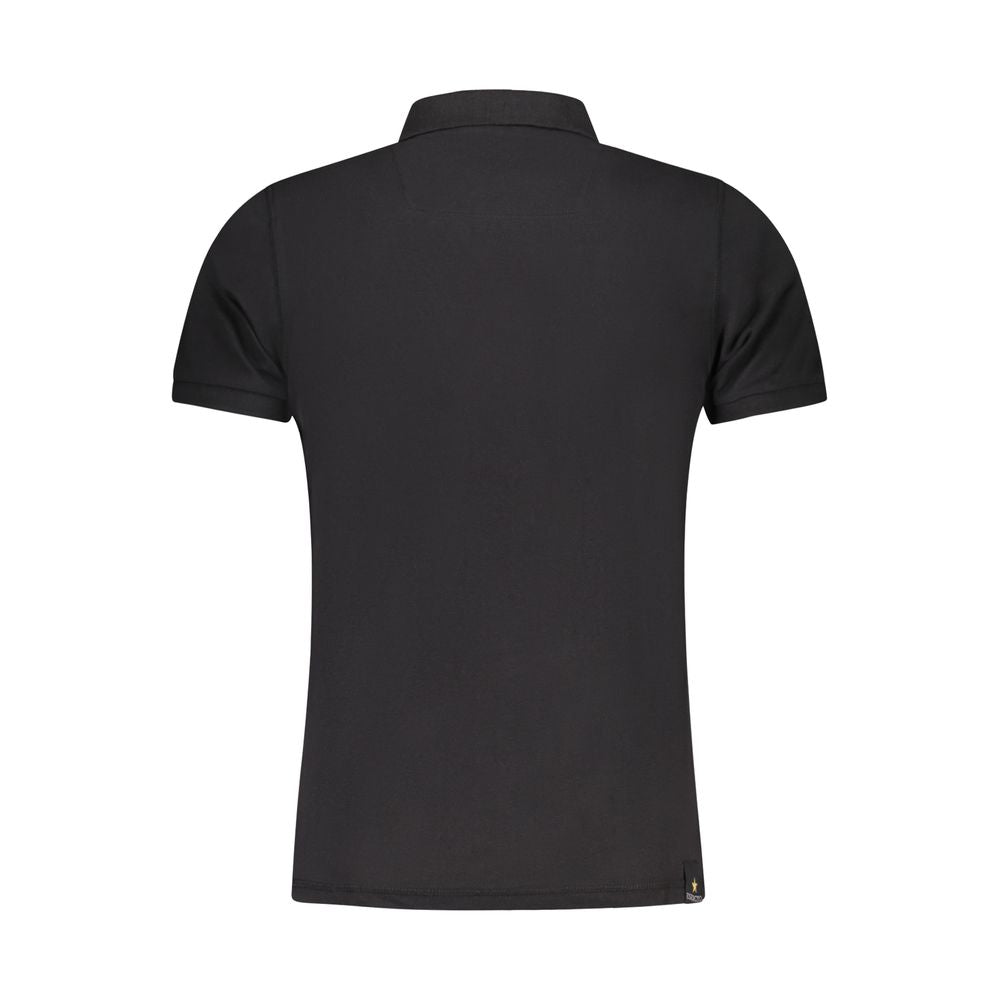 Accademia Militare Schwarzes Baumwoll-Poloshirt