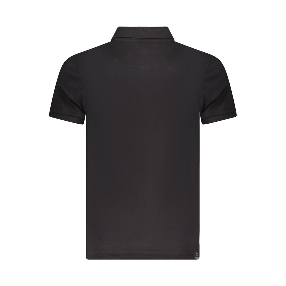 Accademia Militare Schwarzes Baumwoll-Poloshirt