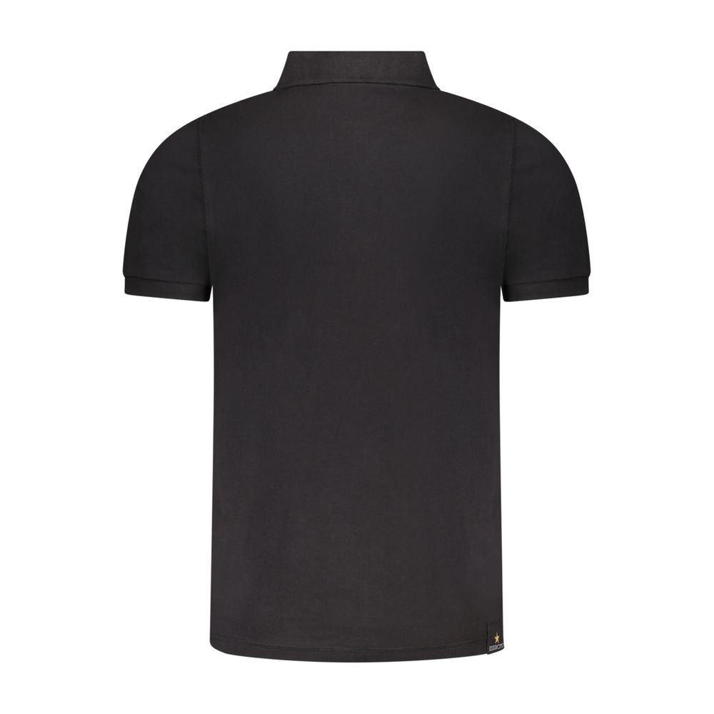 Accademia Militare Schwarzes Baumwoll-Poloshirt