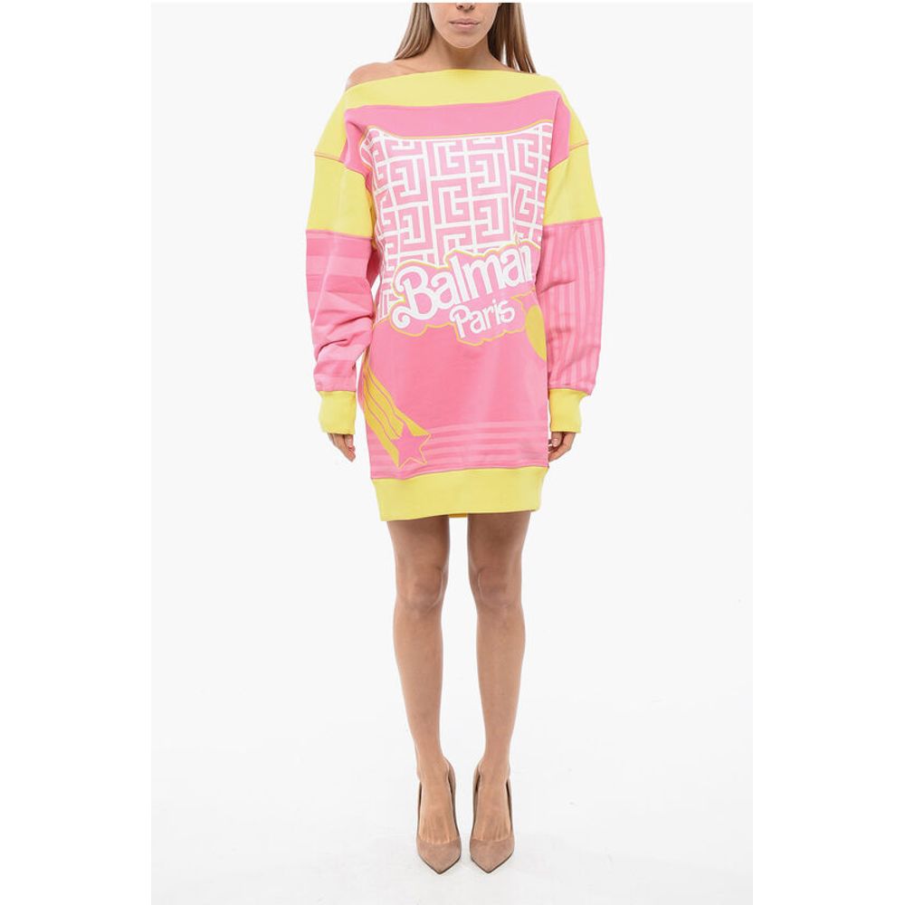 Balmain BARBIE Kleid aus gebürsteter Baumwolle in Übergröße