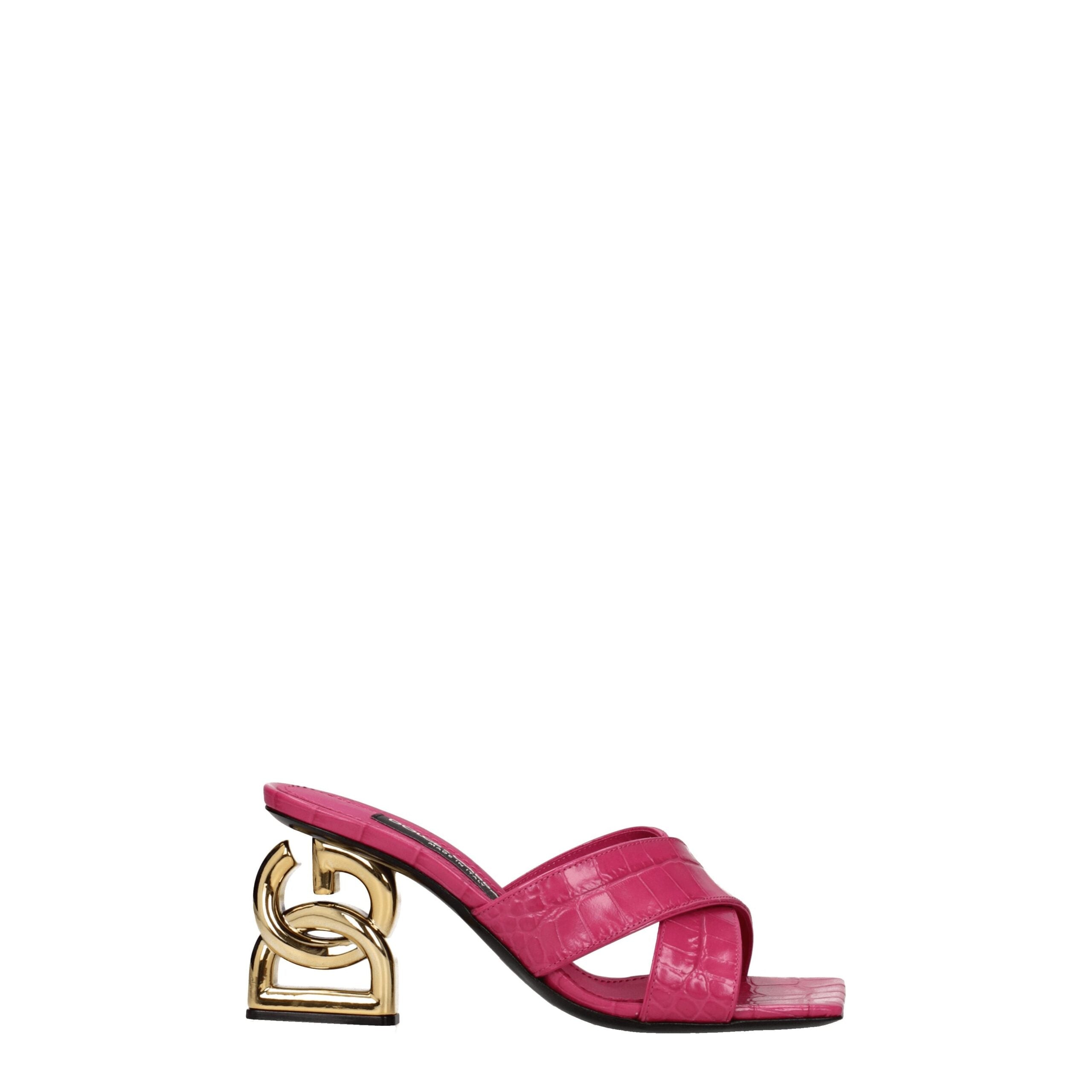 Dolce & Gabbana Rosa Leder-Plateaus