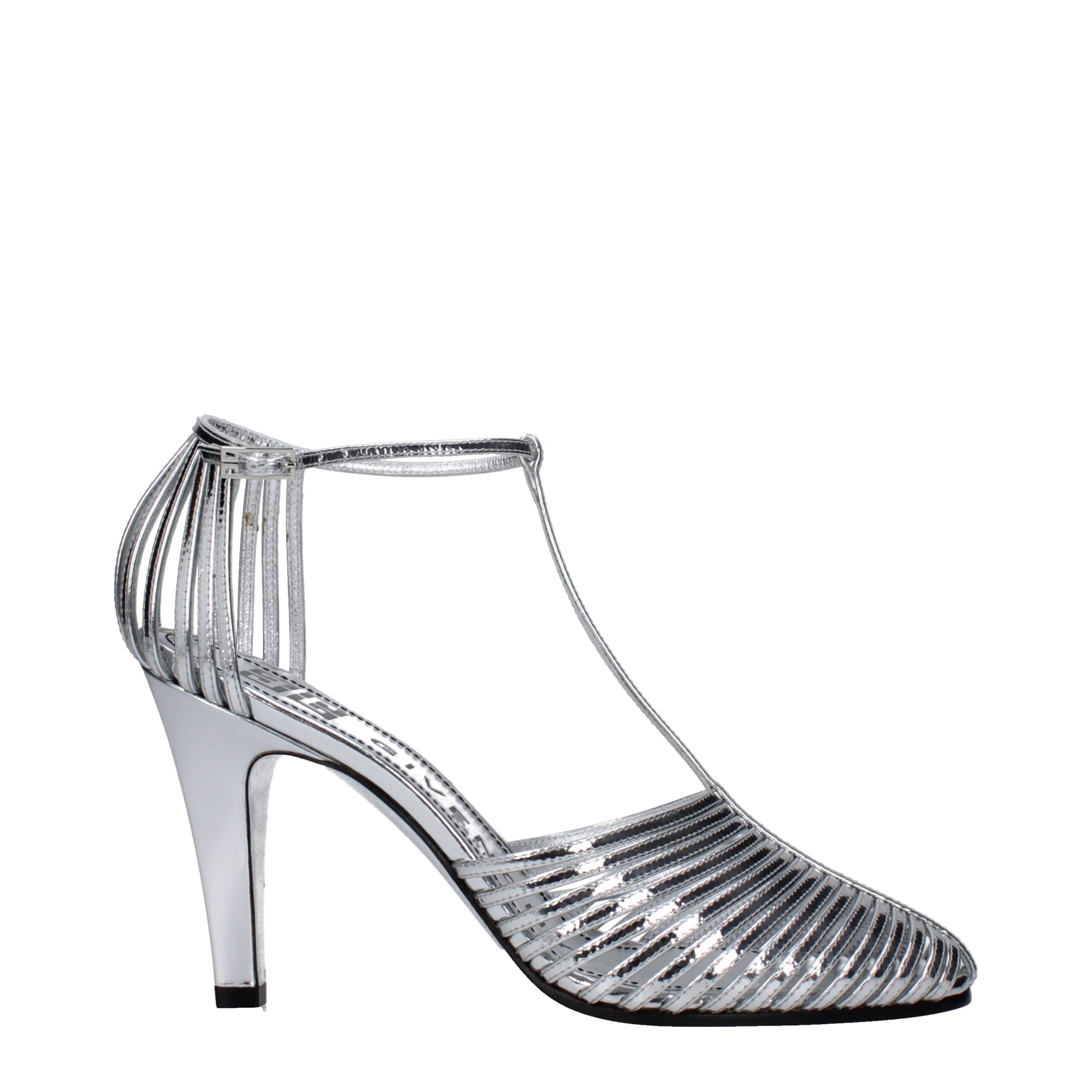 Givenchy Graue Leder Stiletto Heels Sandalen
