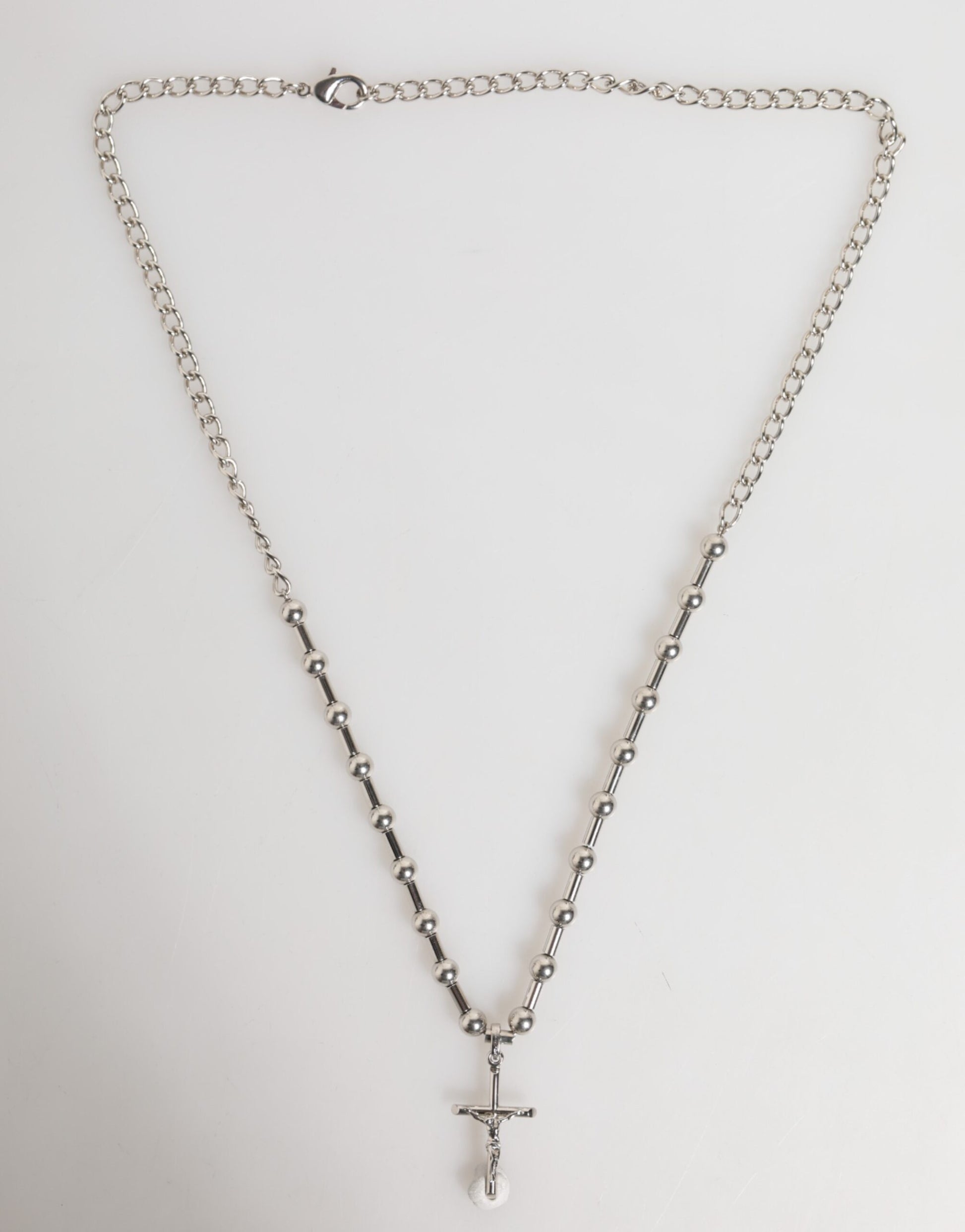 Dolce & Gabbana Silber-Ton Messing Kette religiösen Kreuz Anhänger Halskette