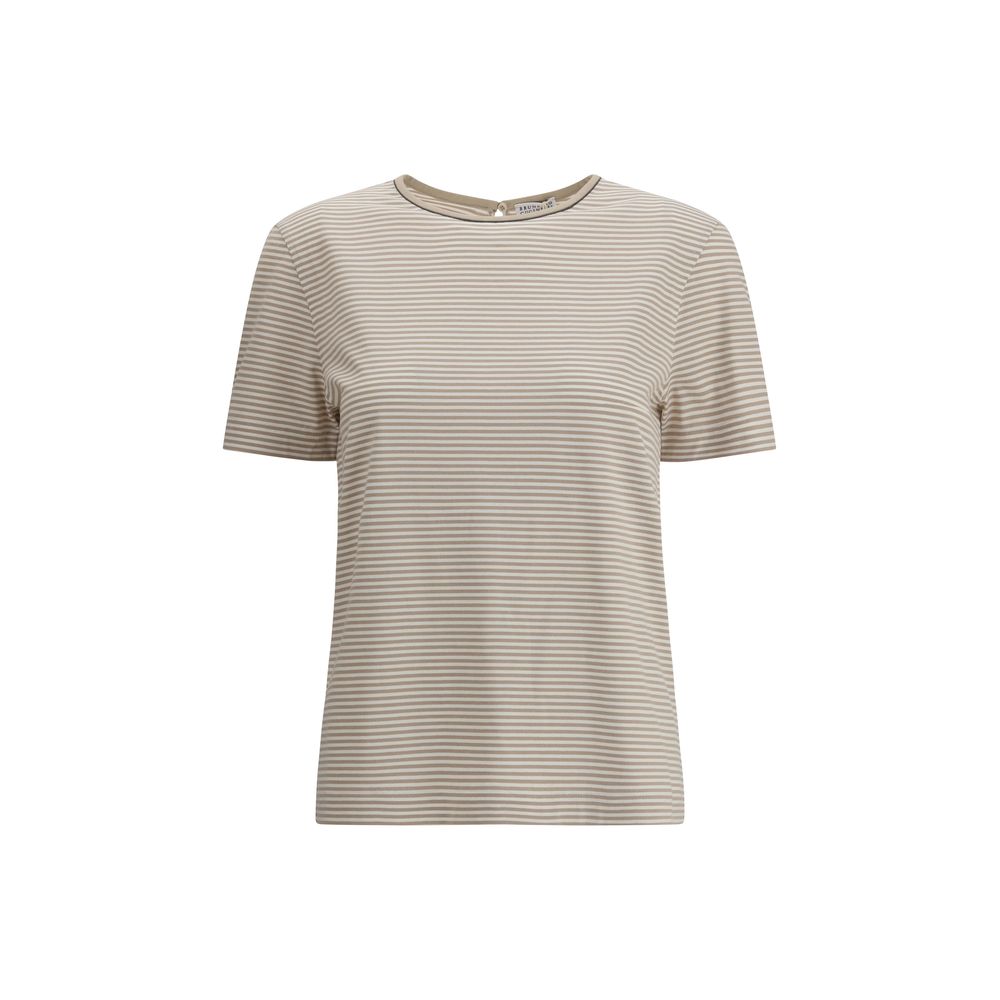 Brunello Cucinelli Gestreiftes T-Shirt aus Jersey
