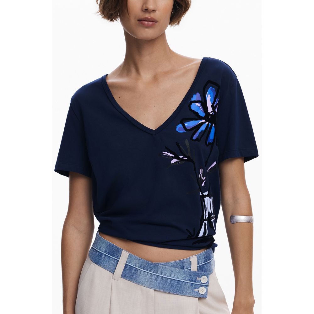 Desigual Blaue Baumwoll-Oberteile &