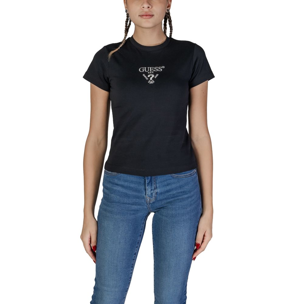 Guess Active Schwarzes T-Shirt aus Baumwolle