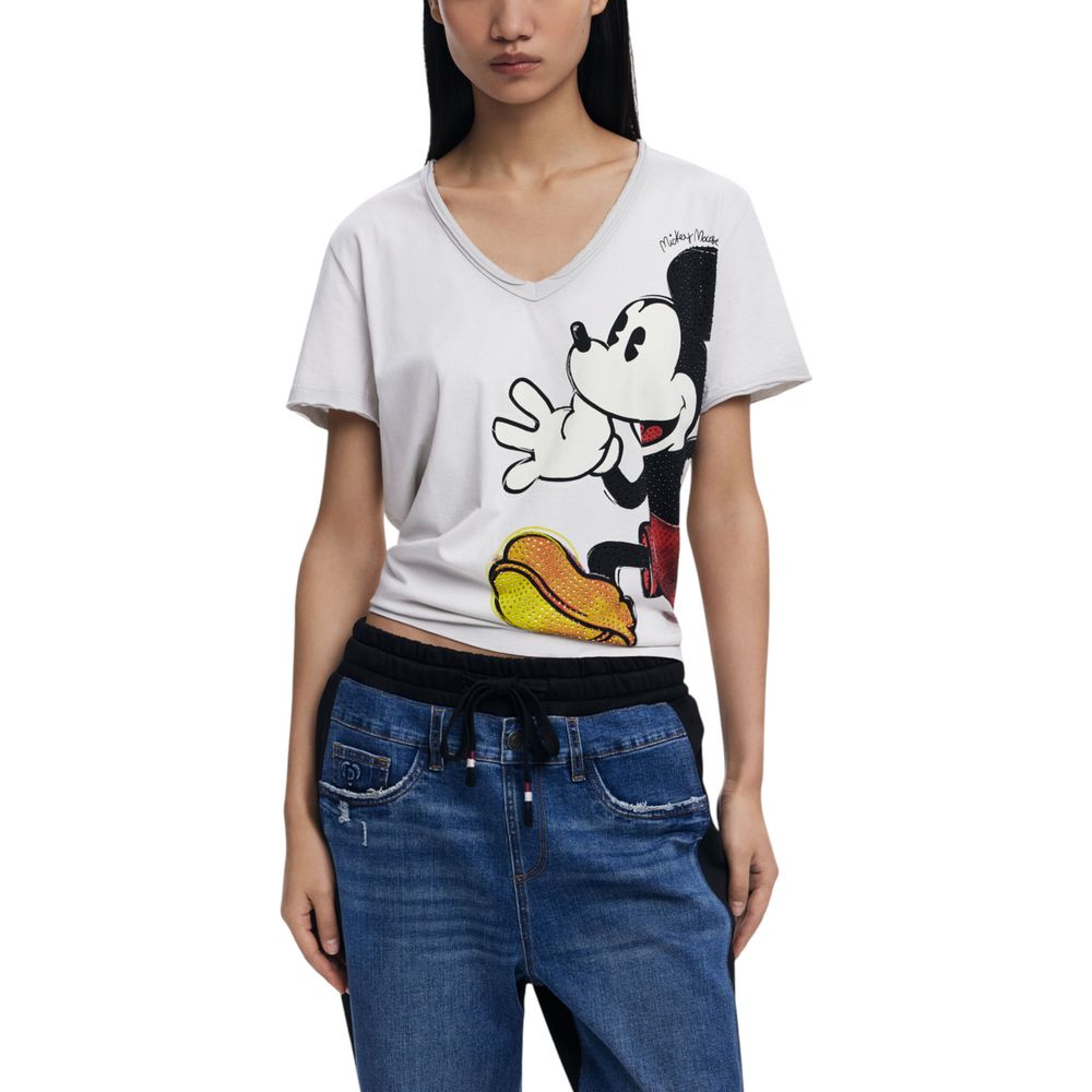 Desigual T-Shirt aus grauer Baumwolle