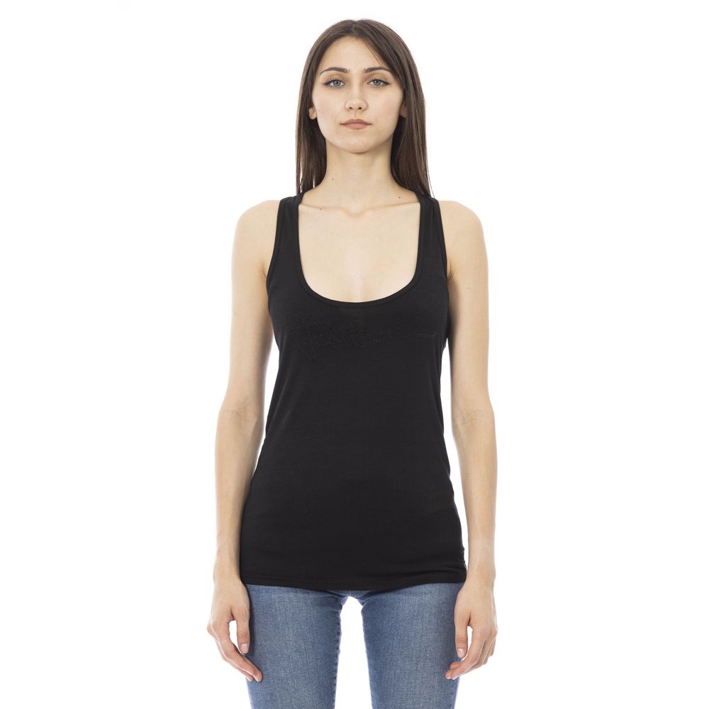 Just Cavalli Schwarzes Viskose-Tank-Top