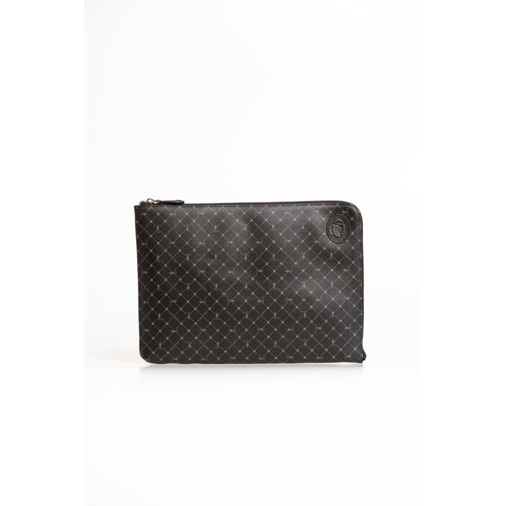 Trussardi Schwarze Leder Clutch Tasche