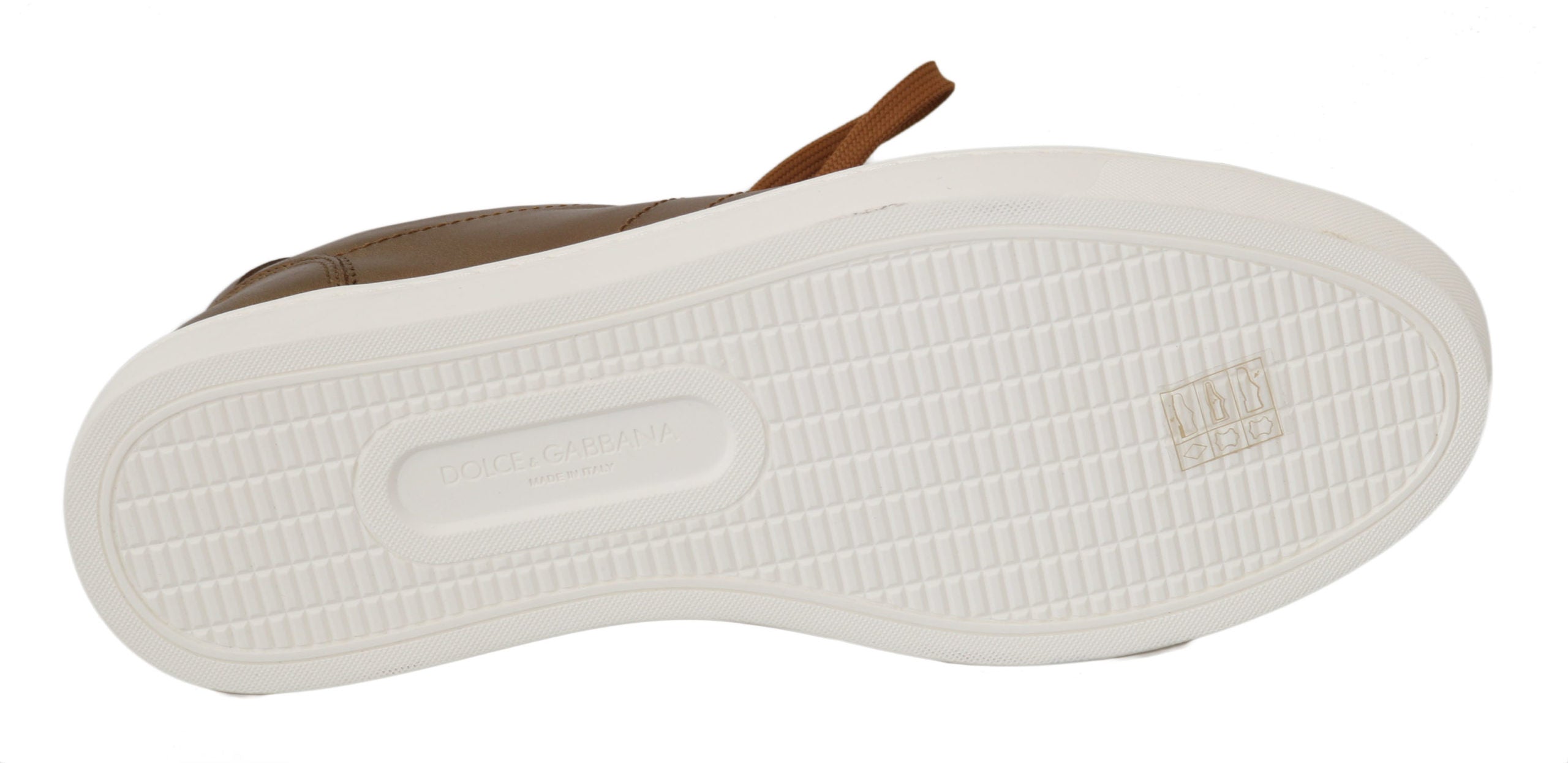 Dolce & Gabbana Gold Leder Herren Casual Turnschuhe