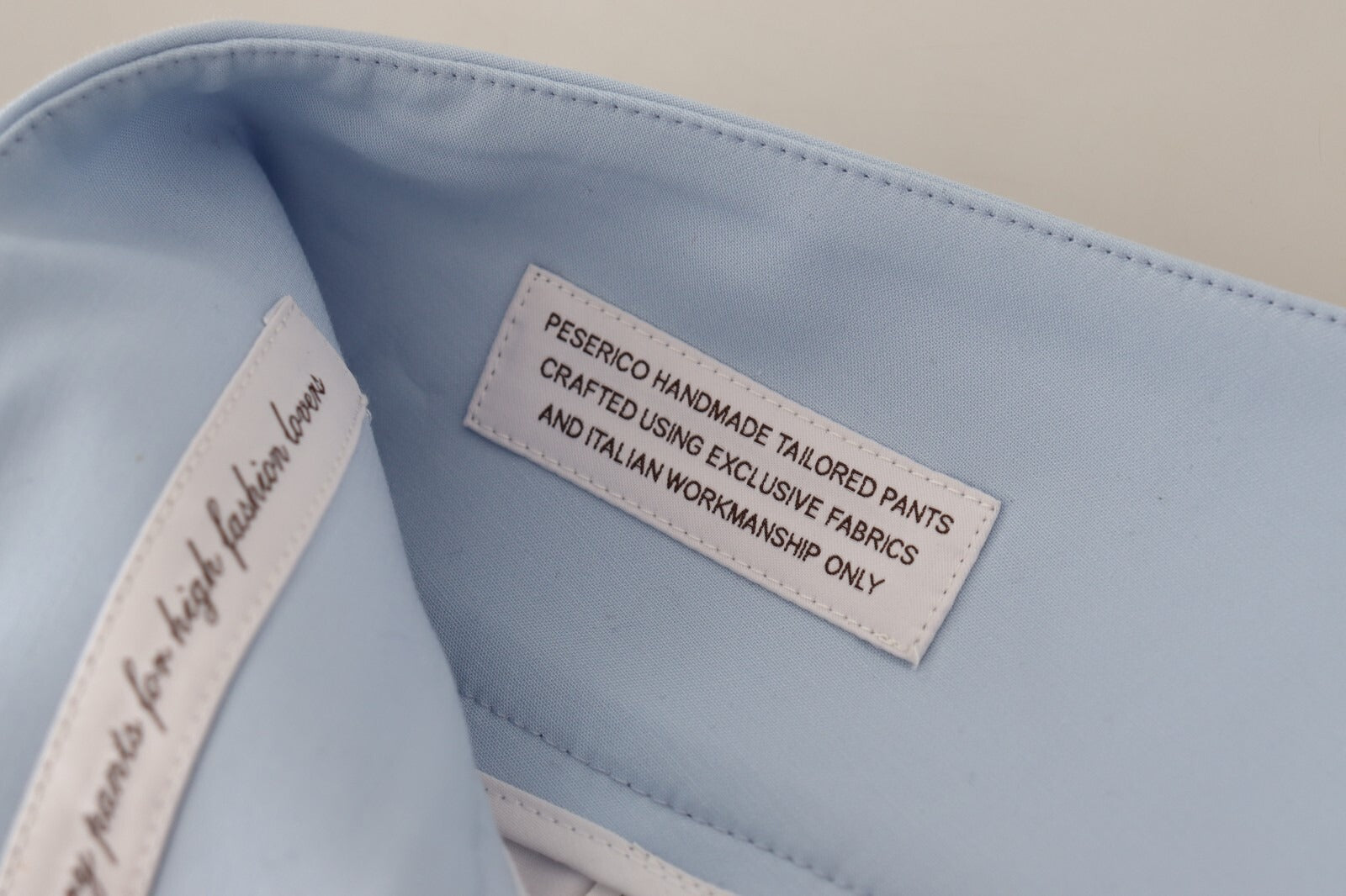 Peserico Light Blue High Waist Cotton Tapered Trouser Pants