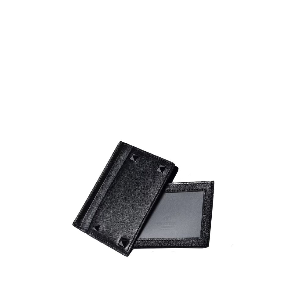 Valentino Garavani Black Calfskin Cardholder