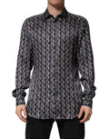Dolce & Gabbana Heren Overhemd met Kraag, Meerkleurig Patroon, GOUD