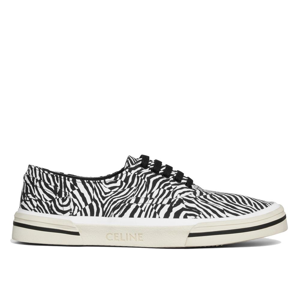 Celine Black Canvas Low Top Sneakers