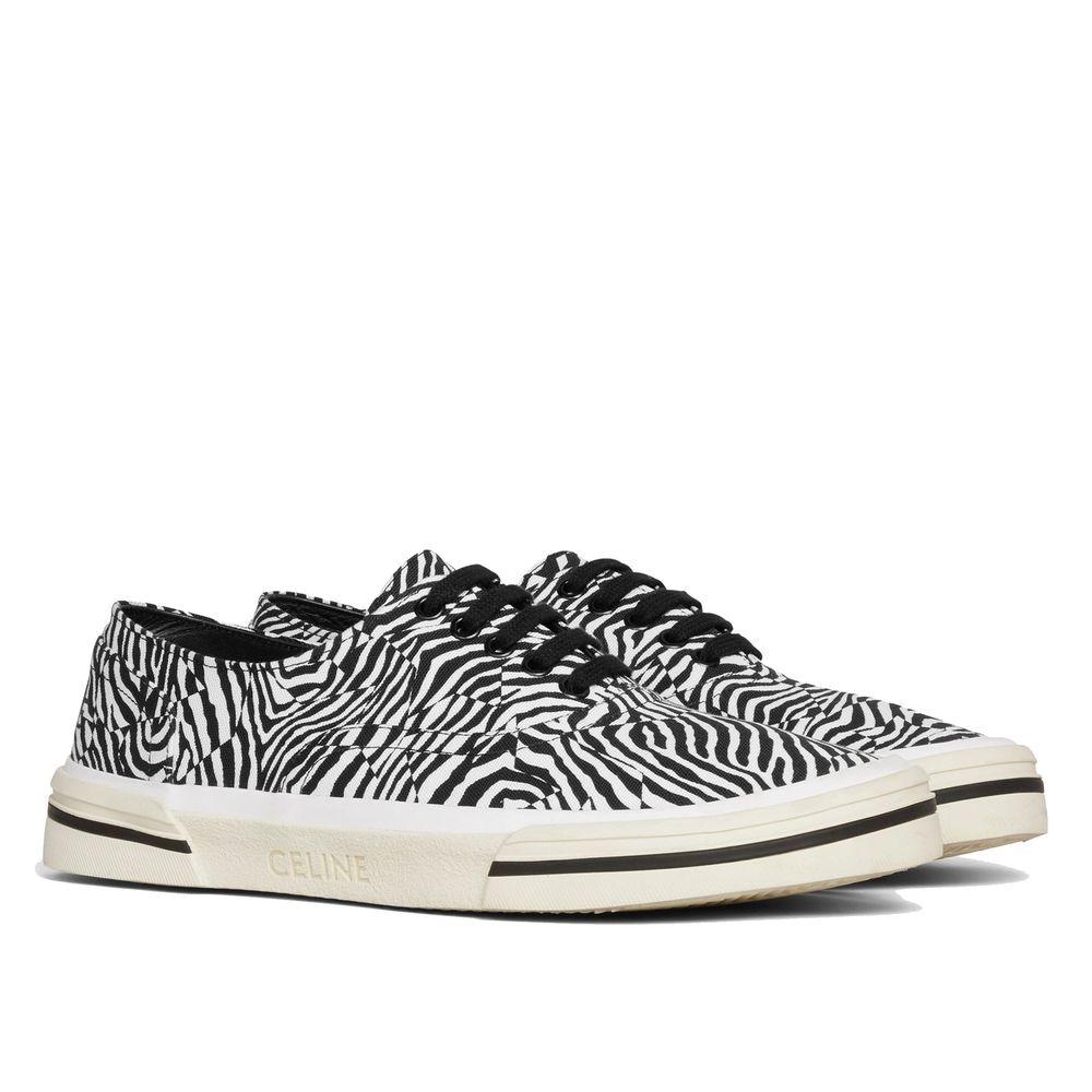 Celine Black Canvas Low Top Sneakers