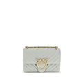 PINKO Gray Calf Leather Bos Taurus Shoulder Bag