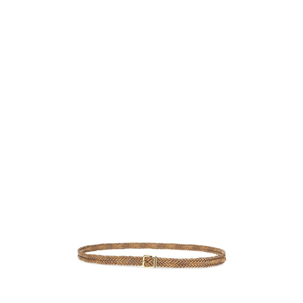 Etro Beige Calf Leather Bos Taurus Regular Belt