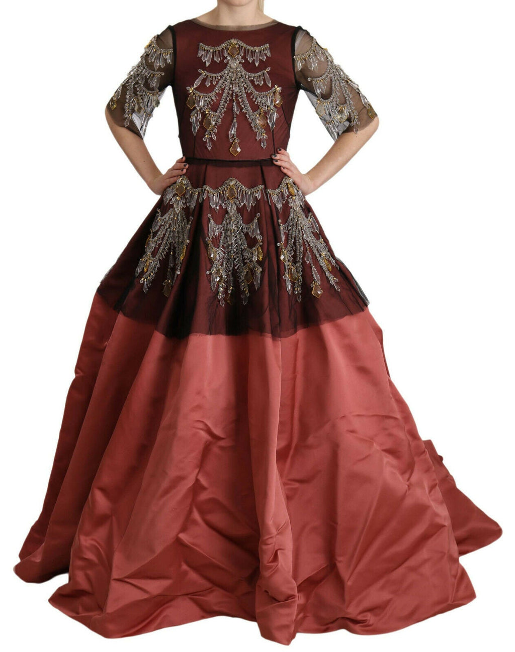 Dolce & Gabbana Kristall-Kronleuchter Seide Prinzessin Kleid Kleid