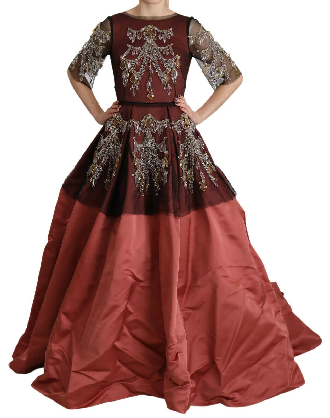 Dolce & Gabbana Kristall-Kronleuchter Seide Prinzessin Kleid Kleid