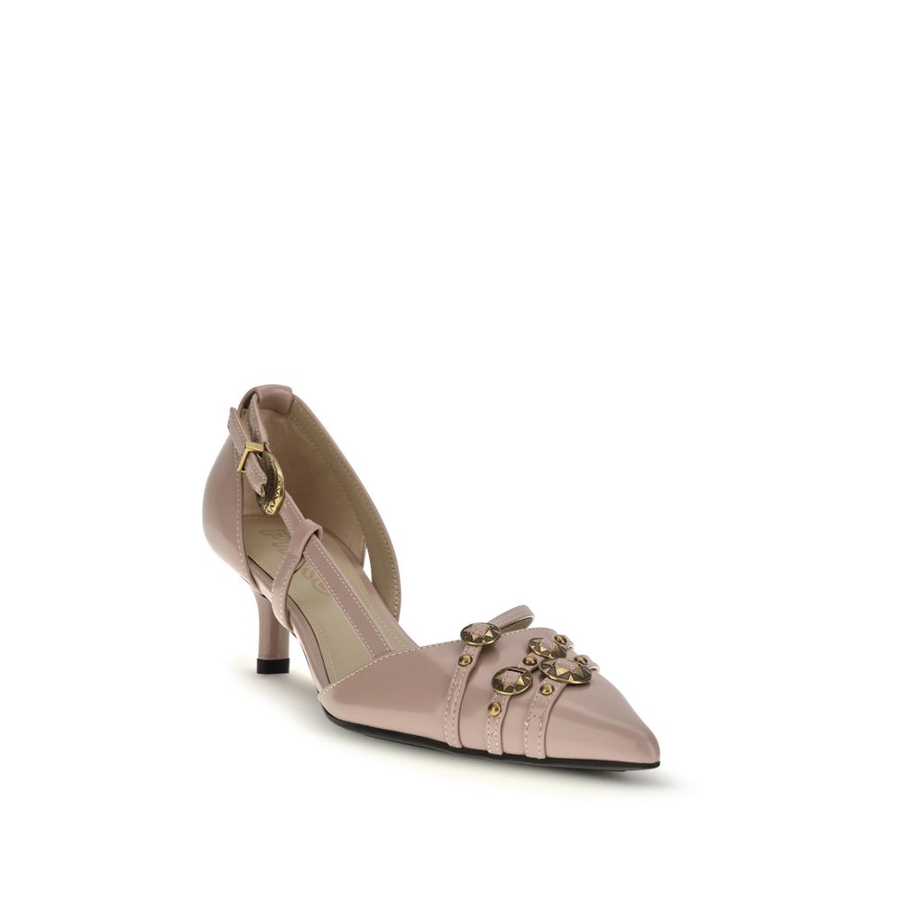 PINKO Multicolor Calf Leather Bos Taurus Mid Heel Pumps