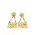 Chanel Bag Motif Clip-On Drop Earrings